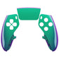 eXtremeRate Replacement Left Right Front Housing Shell with Touchpad Compatible with PS5 Edge Controller - Chameleon Green Purple