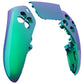 eXtremeRate Replacement Left Right Front Housing Shell with Touchpad Compatible with PS5 Edge Controller - Chameleon Green Purple