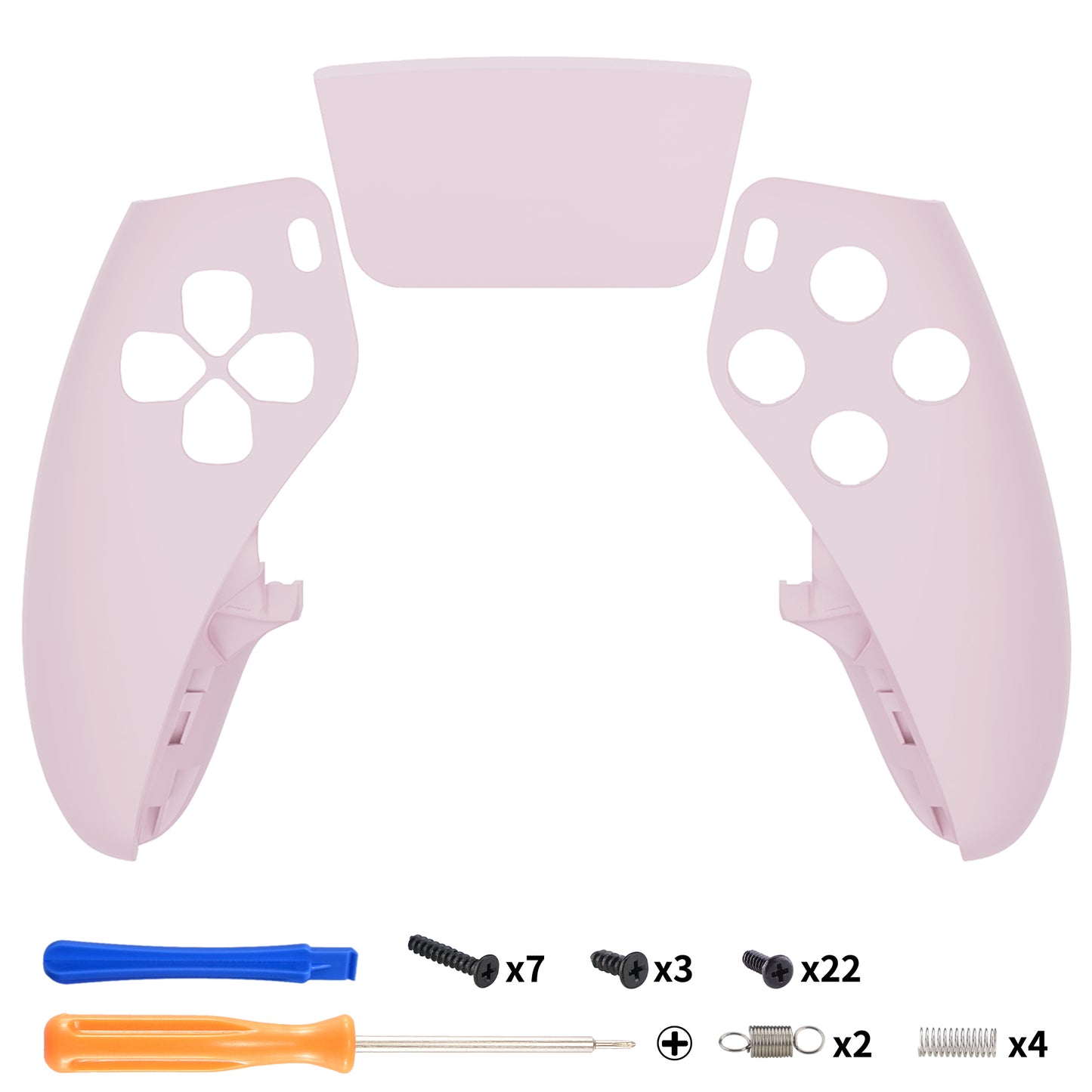 eXtremeRate Replacement Left Right Front Housing Shell with Touchpad Compatible with PS5 Edge Controller - Cherry Blossoms Pink