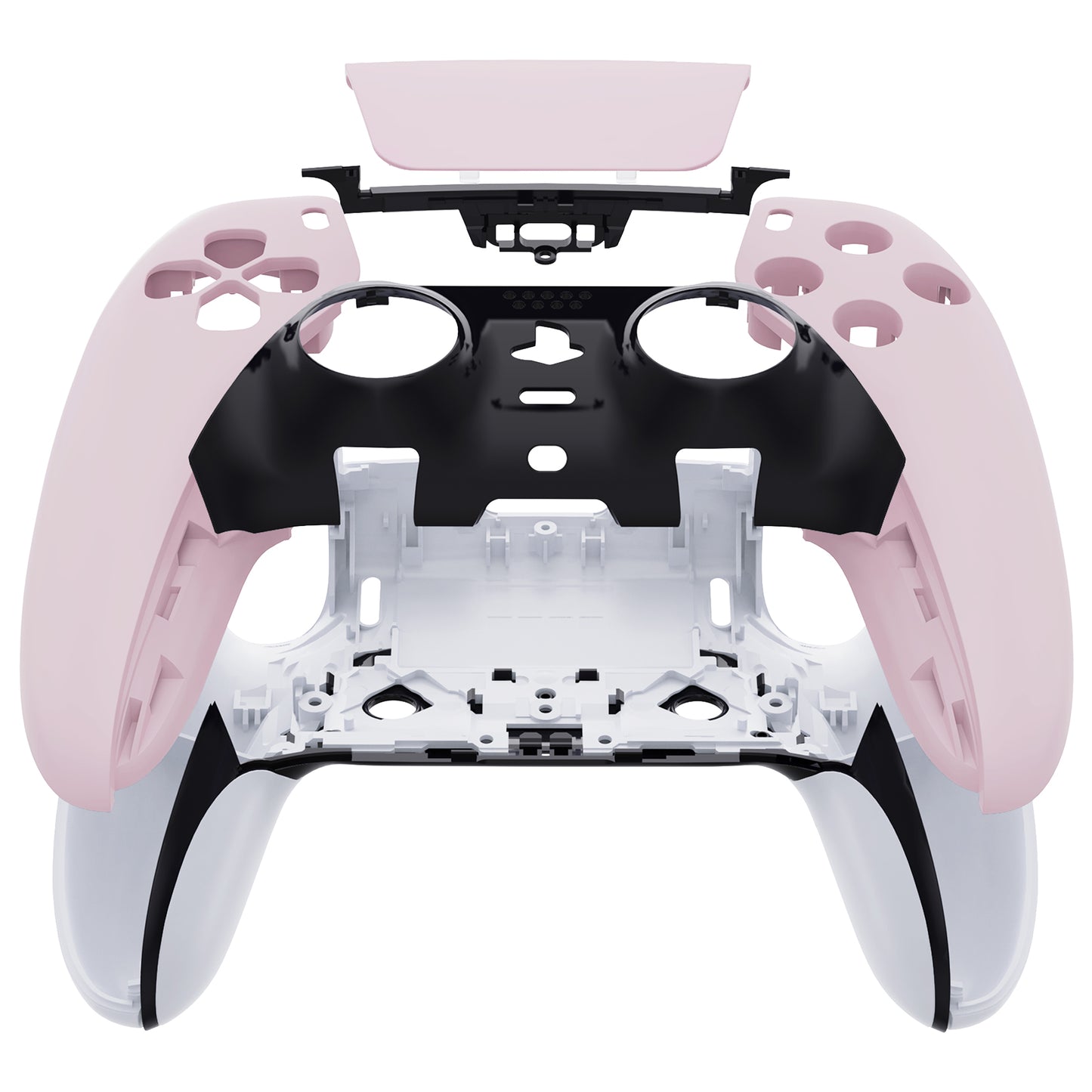 eXtremeRate Replacement Left Right Front Housing Shell with Touchpad Compatible with PS5 Edge Controller - Cherry Blossoms Pink