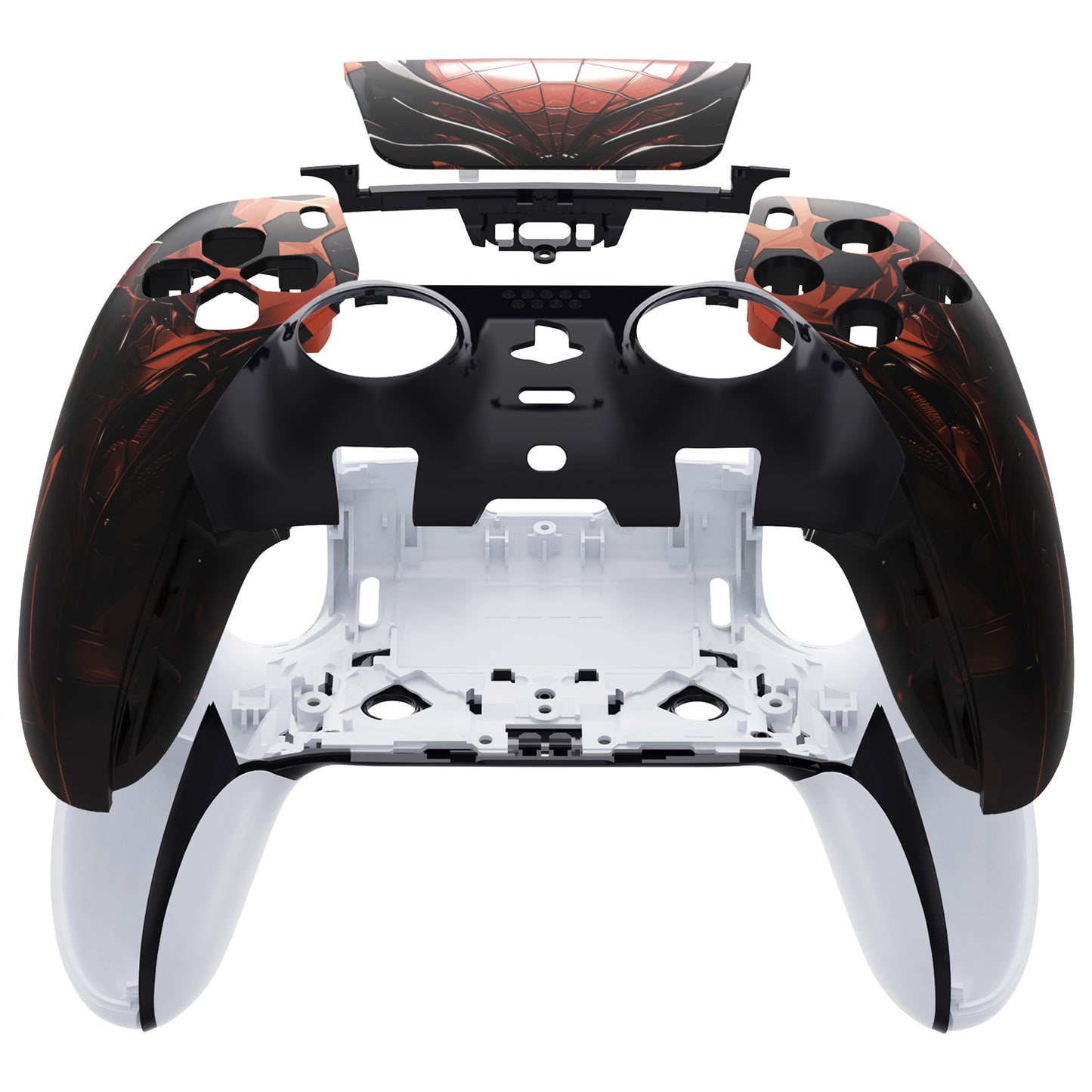 eXtremeRate Replacement Left Right Front Housing Shell with Touchpad Compatible with PS5 Edge Controller - Spider Armor