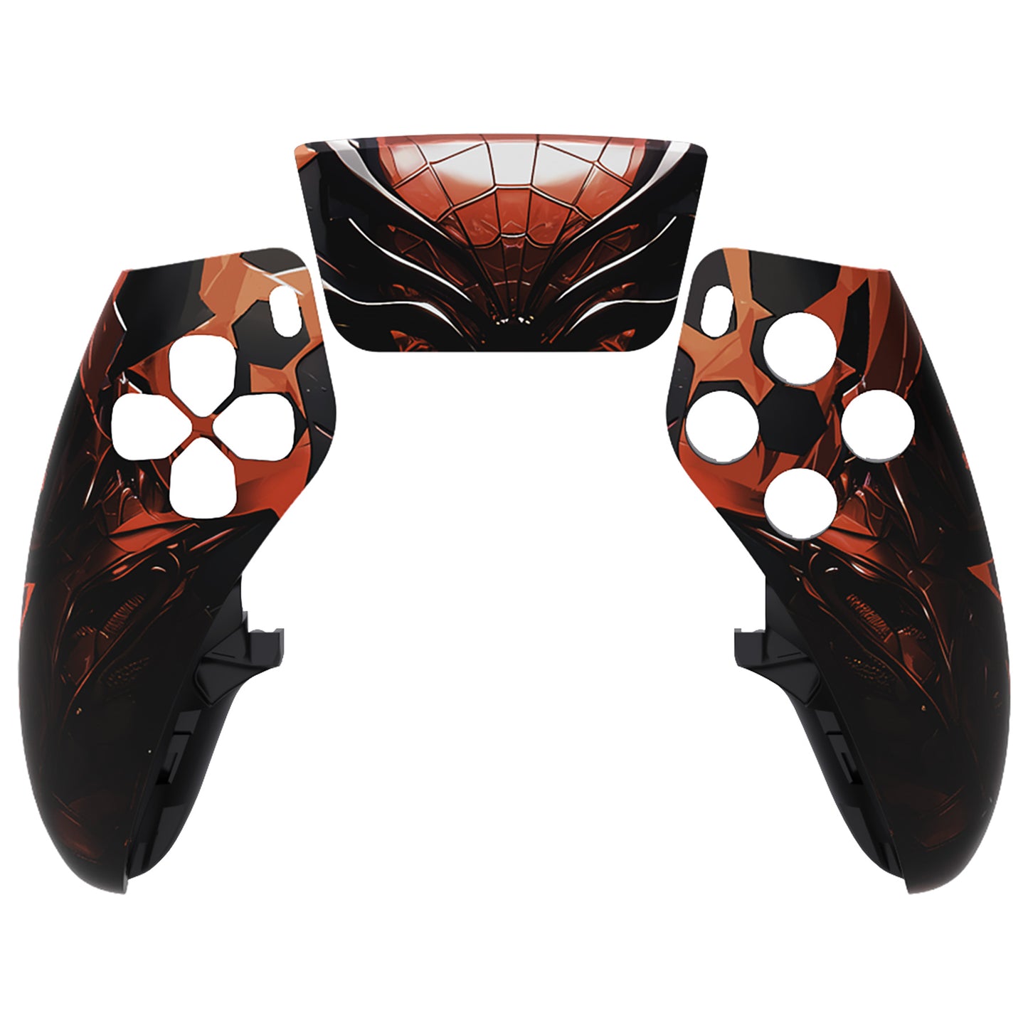 eXtremeRate Replacement Left Right Front Housing Shell with Touchpad Compatible with PS5 Edge Controller - Spider Armor