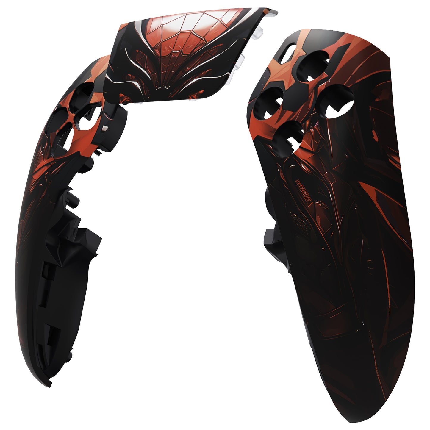 eXtremeRate Replacement Left Right Front Housing Shell with Touchpad Compatible with PS5 Edge Controller - Spider Armor