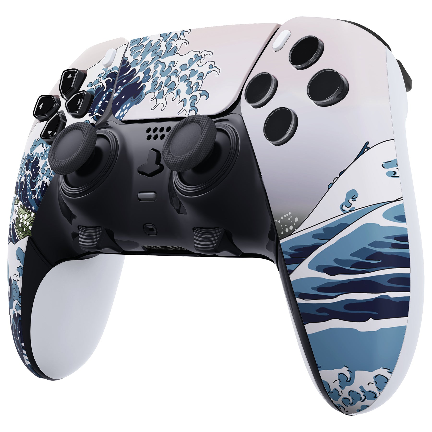 eXtremeRate Replacement Left Right Front Housing Shell with Touchpad Compatible with PS5 Edge Controller - The Great Wave eXtremeRate