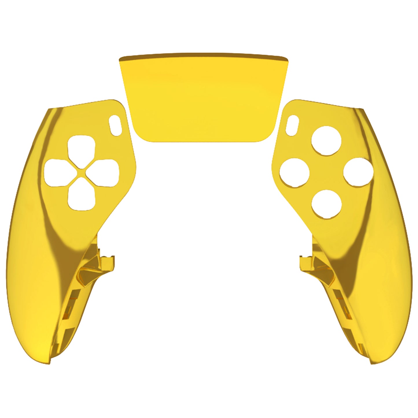 eXtremeRate Replacement Left Right Front Housing Shell with Touchpad Compatible with PS5 Edge Controller - Chrome Gold