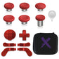 eXtremeRate 13 in 1 Component Pack Kit Replacement Metal Thumbsticks & D-Pads & Paddles for Xbox Elite Series 2 & Elite 2 Core Controller (Model 1797) - Scarlet Red & Metallic Silver eXtremeRate