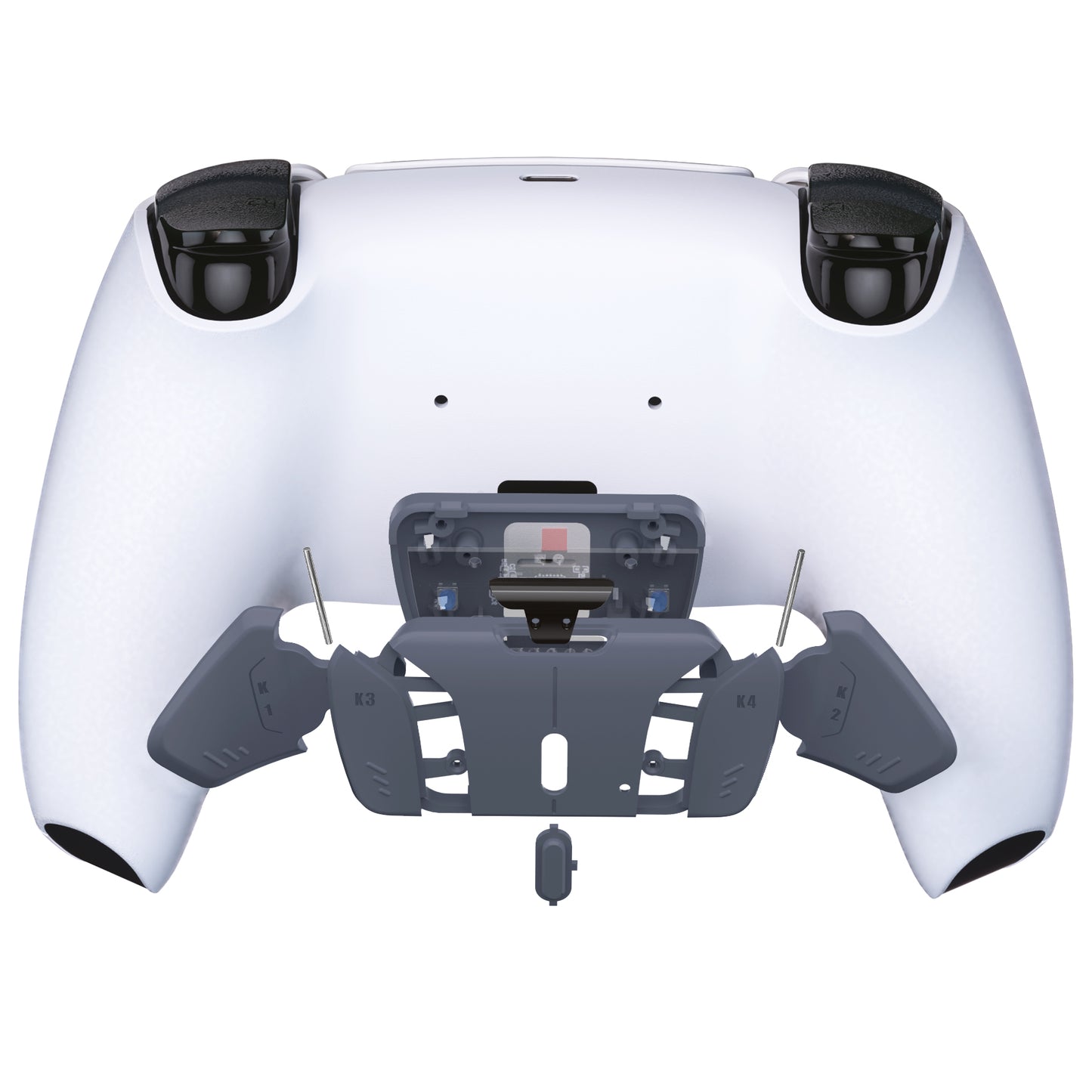 eXtremeRate Replacement Redesigned K1 K2 K3 K4 Back Buttons Housing Shell for eXtremeRate RISE4 Remap Kit, Compatible with PS5 Controller - Sterling Silver