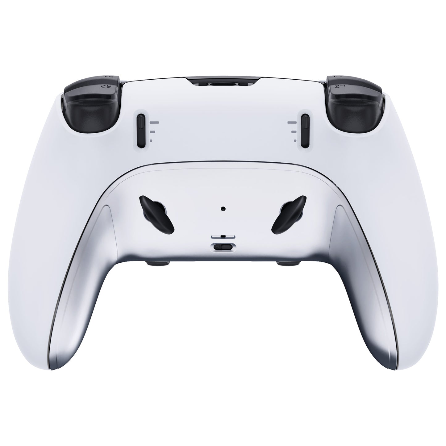 eXtremeRate Replacement Top Bottom Decorative Trim Shell Compatible with PS5 Edge Controller - Chrome Silver