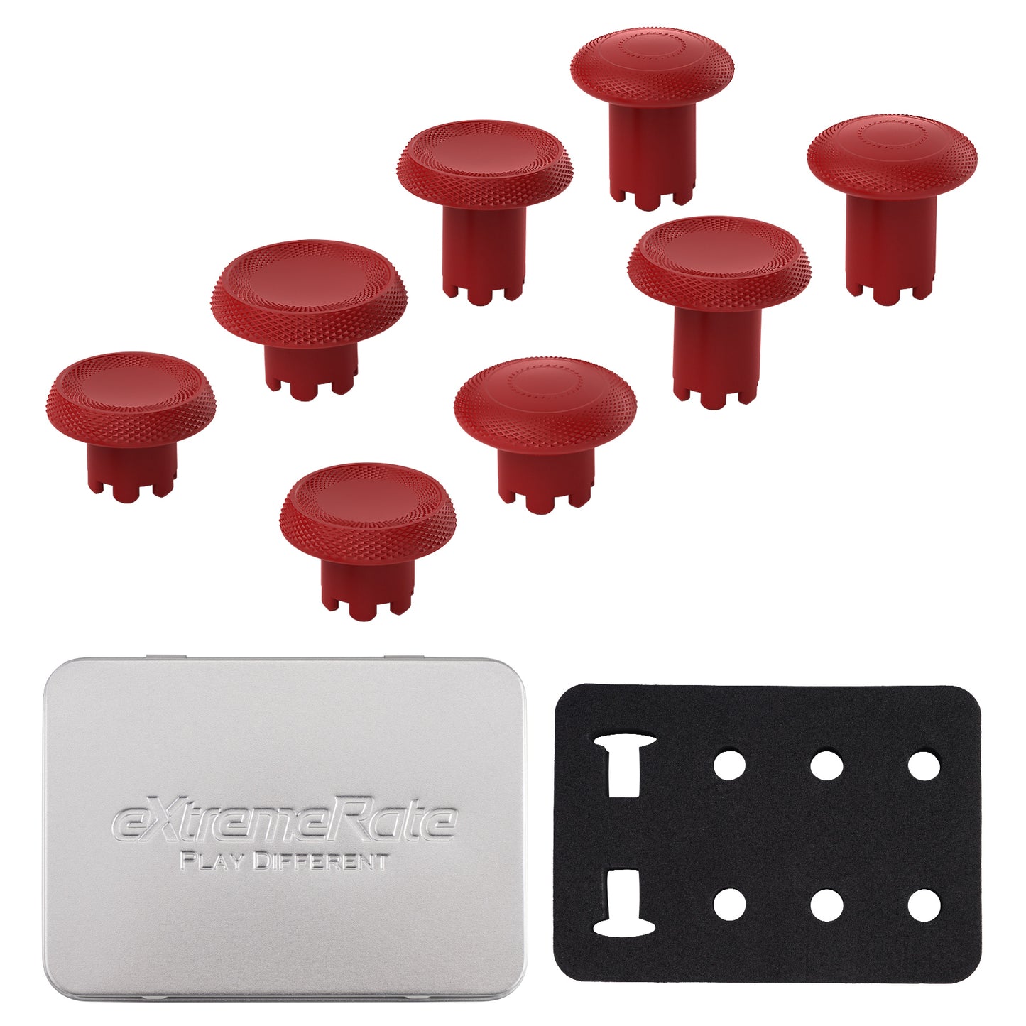 eXtremeRate ThumbsGear Interchangeable Thumbsticks for PS5 Edge Controller - Carmine Red