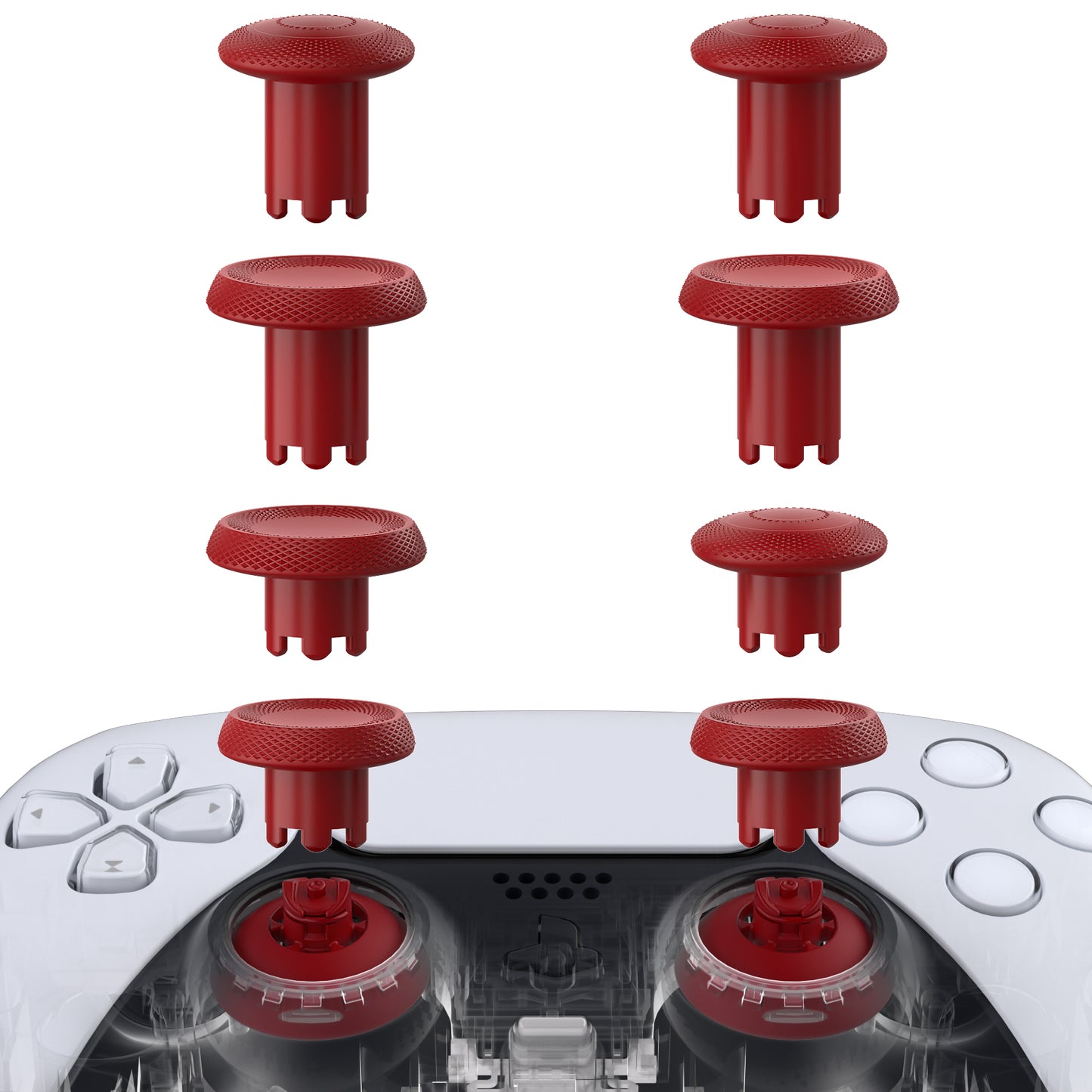 eXtremeRate ThumbsGear V3 Interchangeable Ergonomic Thumbstick for PS5 & PS4 Controller - Carmine Red