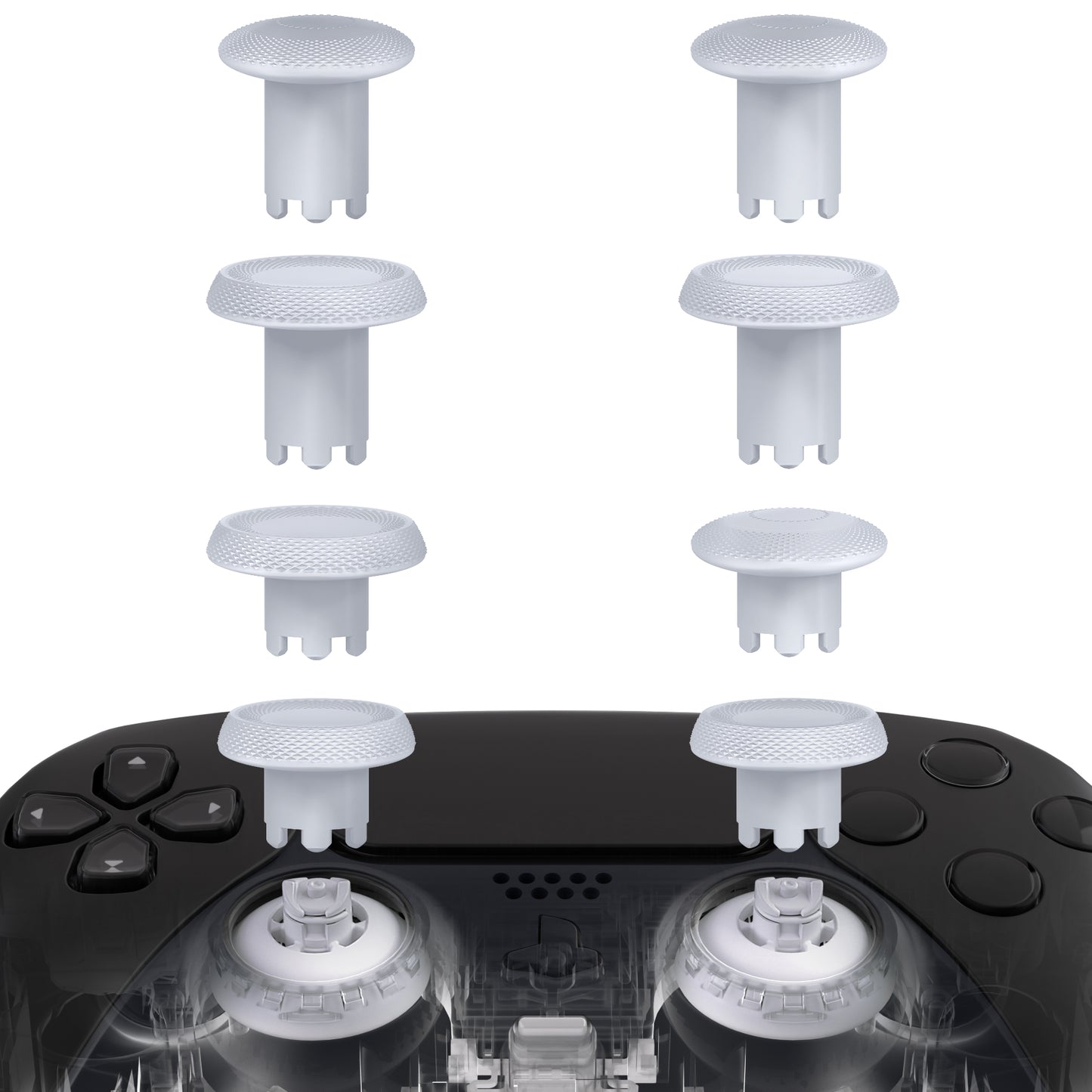 eXtremeRate ThumbsGear V3 Interchangeable Ergonomic Thumbstick for PS5 & PS4 Controller - Original White