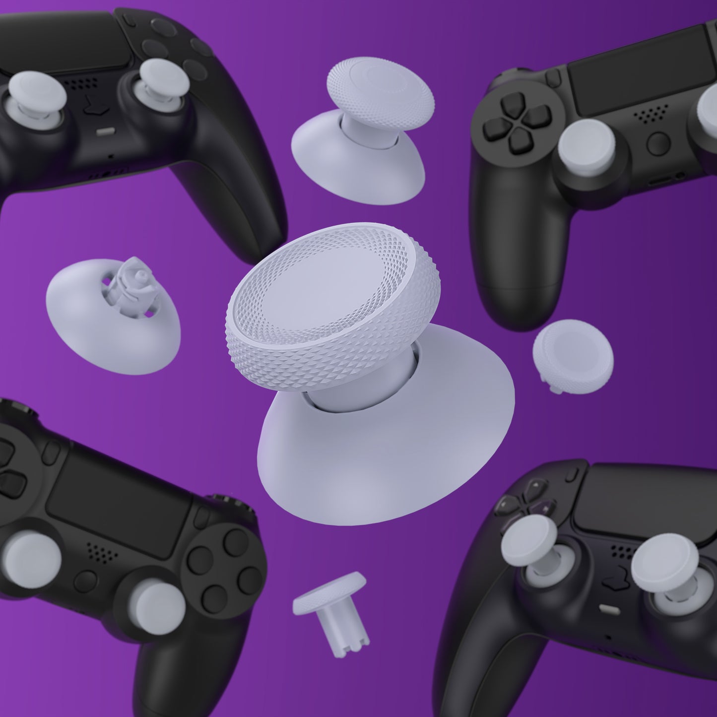 eXtremeRate ThumbsGear V3 Interchangeable Ergonomic Thumbstick for PS5 & PS4 Controller - Original White