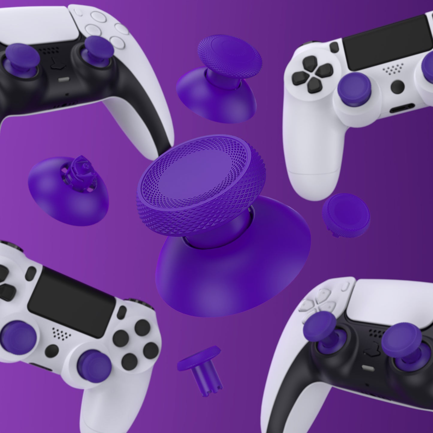 eXtremeRate ThumbsGear V3 Interchangeable Ergonomic Thumbstick for PS5 & PS4 Controller - Purple