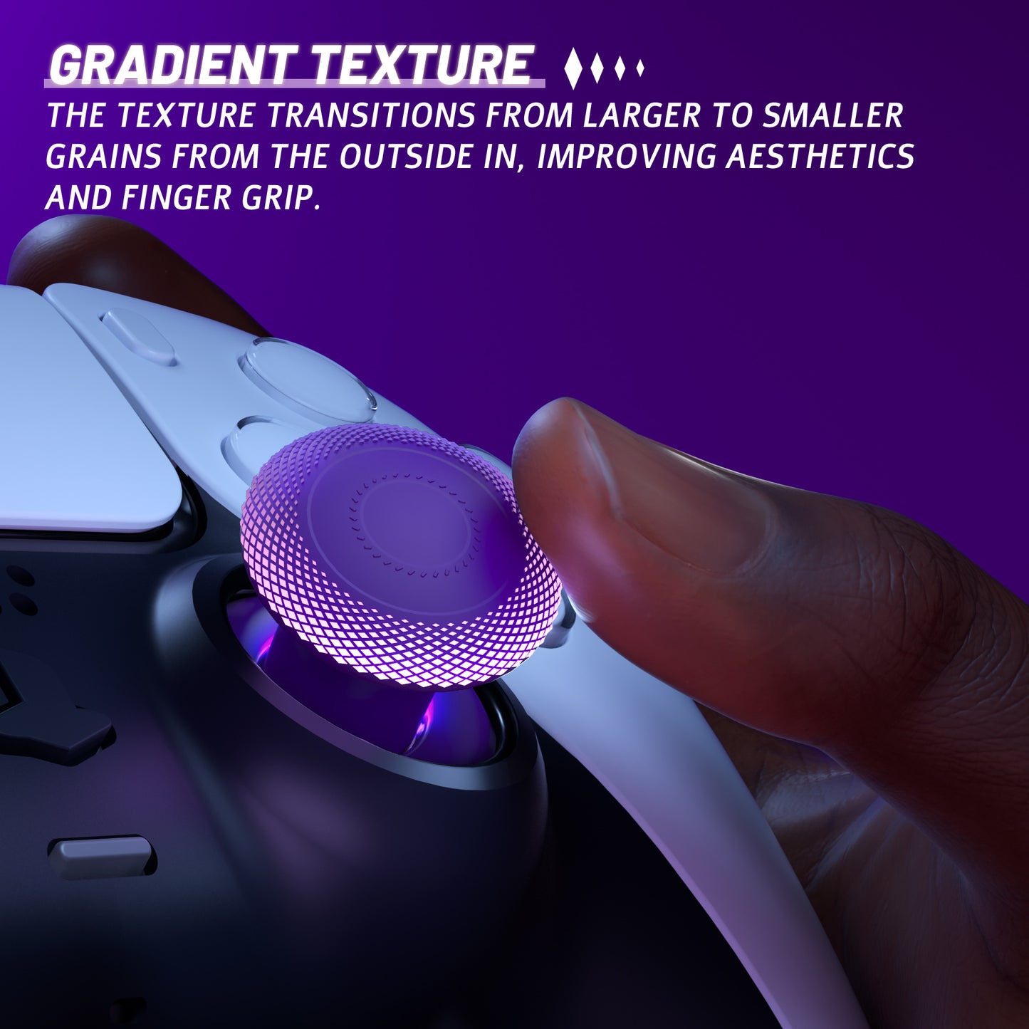 eXtremeRate ThumbsGear V3 Interchangeable Ergonomic Thumbstick for PS5 & PS4 Controller - Purple