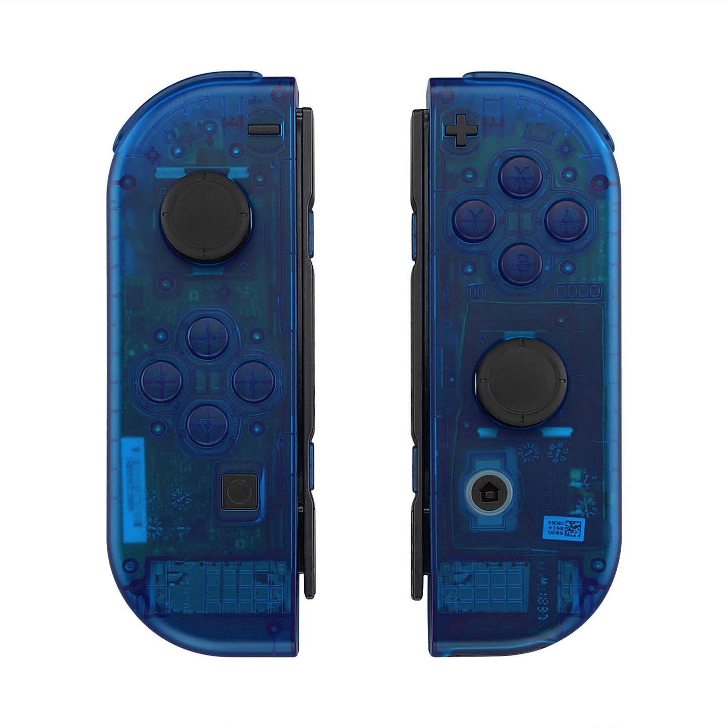 eXtremeRate Replacement Full Set Shell Case with Buttons for Joycon of NS Switch - Transparent Clear Blue