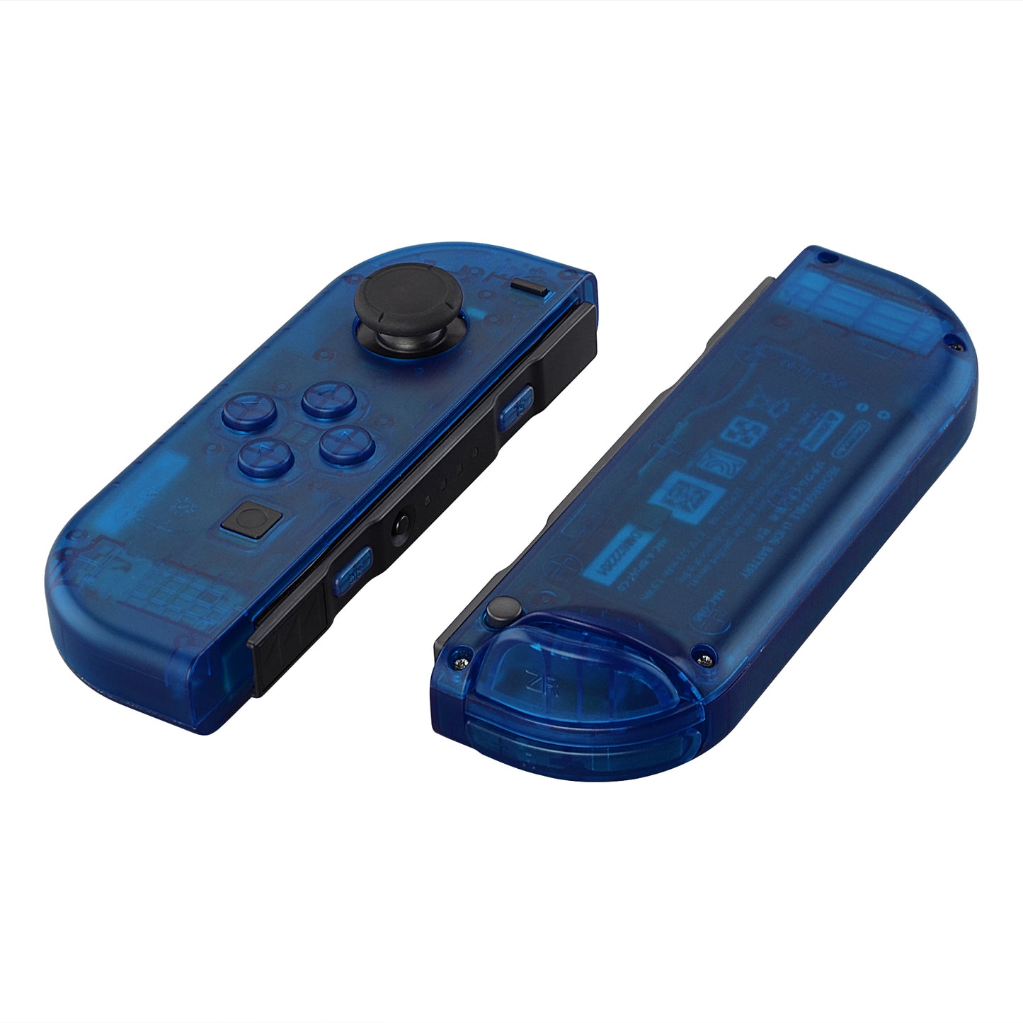 eXtremeRate Replacement Full Set Shell Case with Buttons for Joycon of NS Switch - Transparent Clear Blue