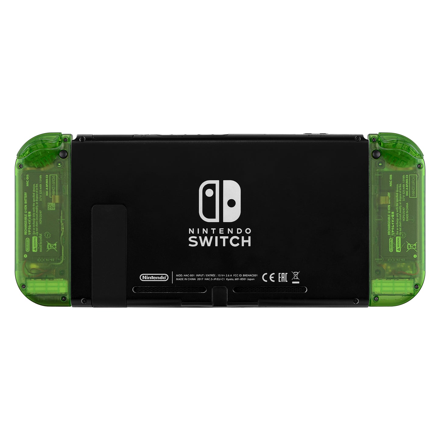 eXtremeRate Replacement Full Set Shell Case with Buttons for Joycon of NS Switch - Transparent Clear Green