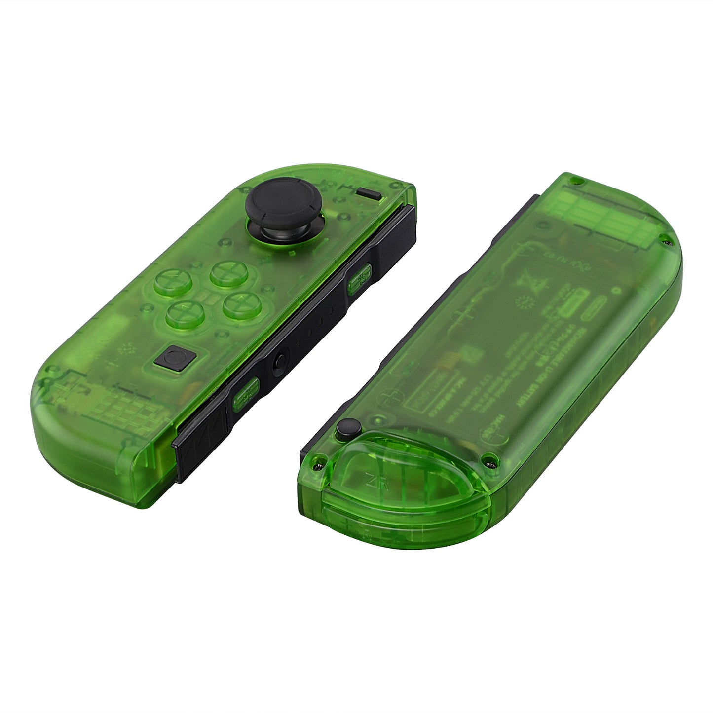 eXtremeRate Replacement Full Set Shell Case with Buttons for Joycon of NS Switch - Transparent Clear Green