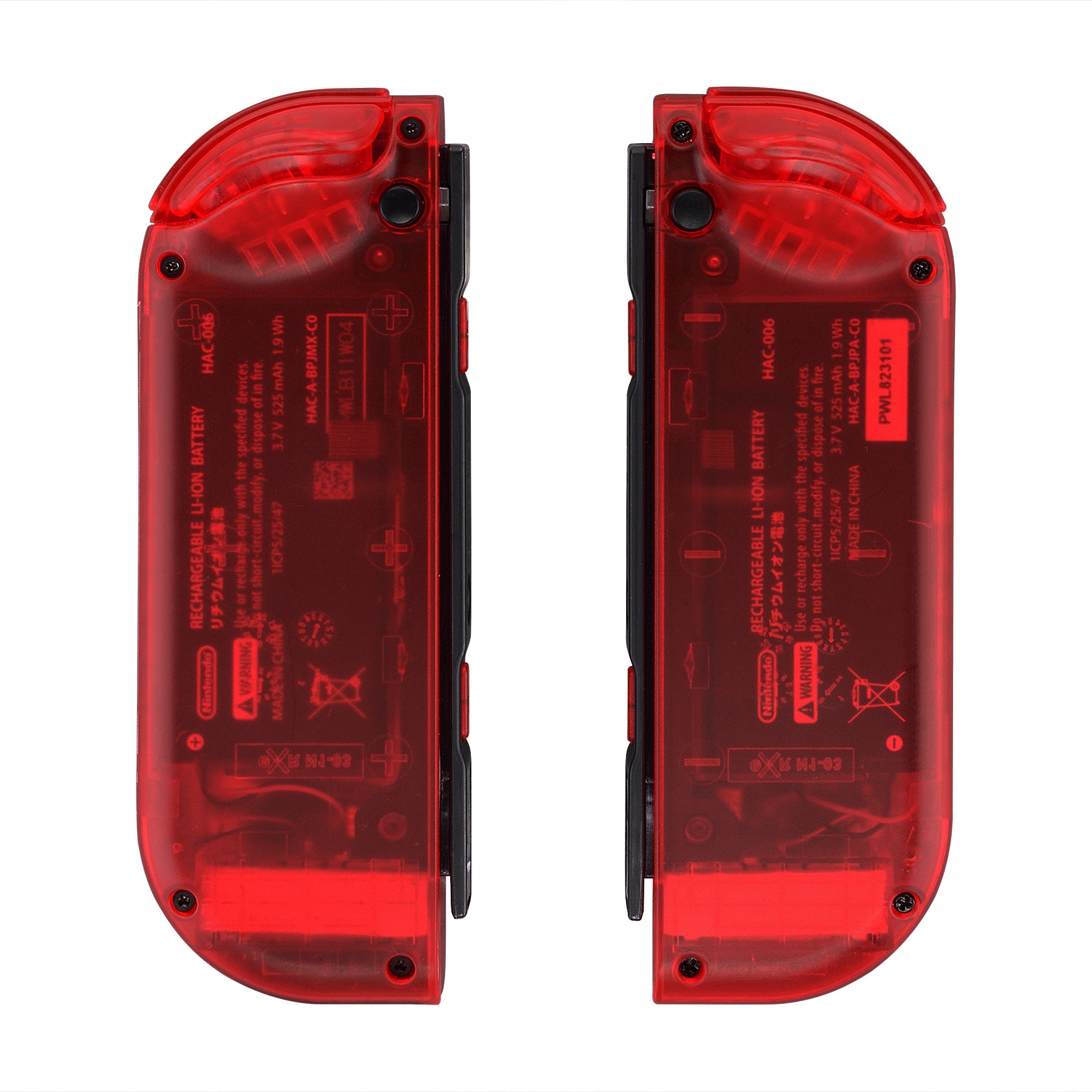 Red transparent top joycon