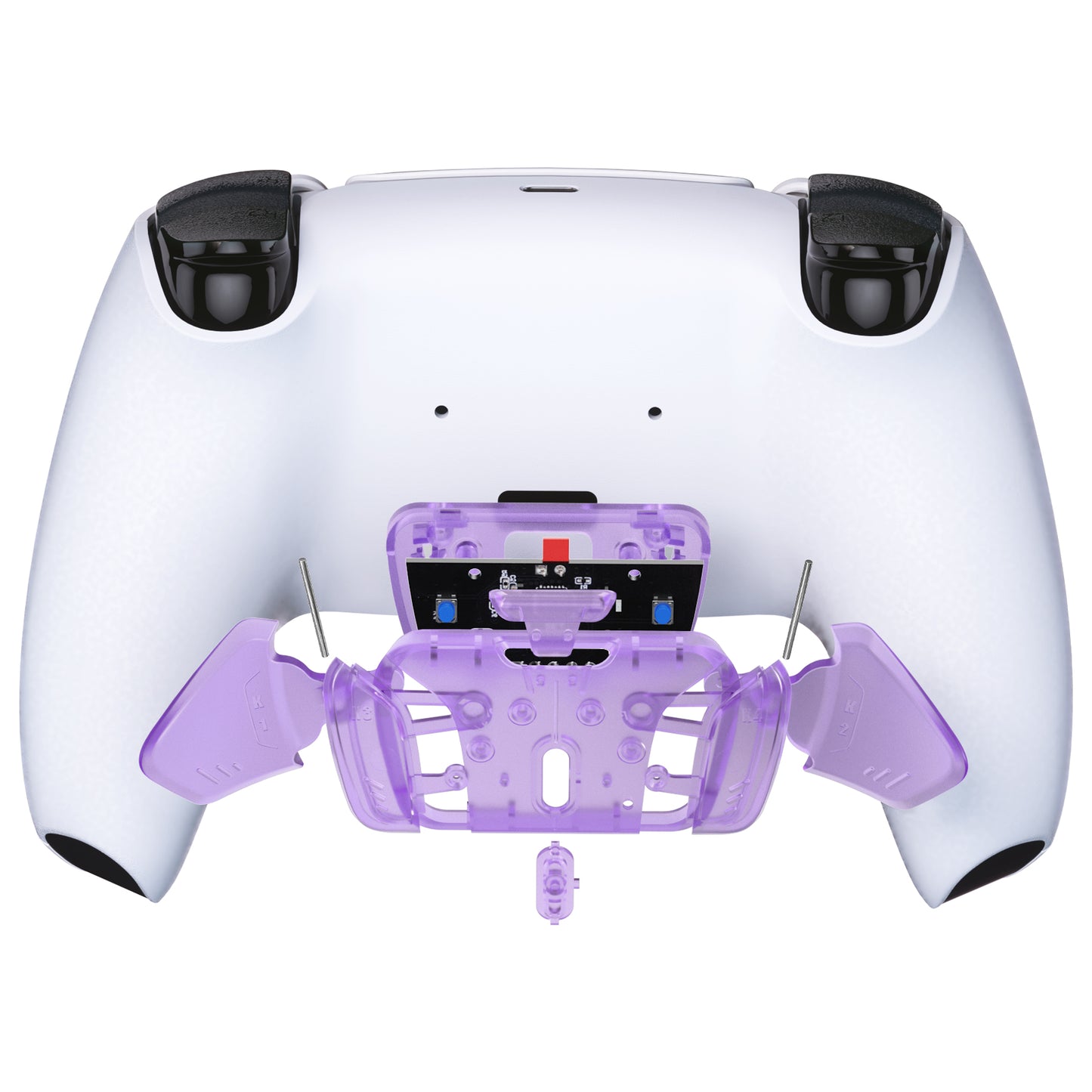 eXtremeRate Turn RISE to RISE4 Kit – Redesigned K1 K2 K3 K4 Back Buttons Housing & Remap PCB Board for eXtremeRate RISE & RISE4 Remap kit, Compatible with PS5 Controller - Clear Atomic Purple