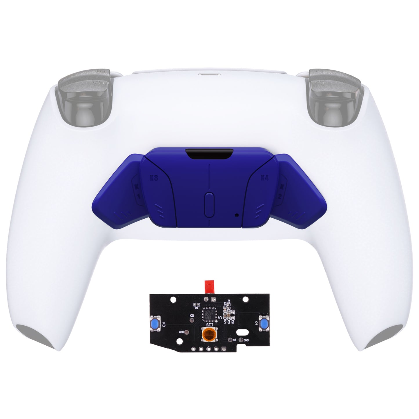 eXtremeRate Turn RISE to RISE4 Kit – Redesigned K1 K2 K3 K4 Back Buttons Housing & Remap PCB Board for eXtremeRate RISE & RISE4 Remap kit, Compatible with PS5 Controller - Cobalt Blue