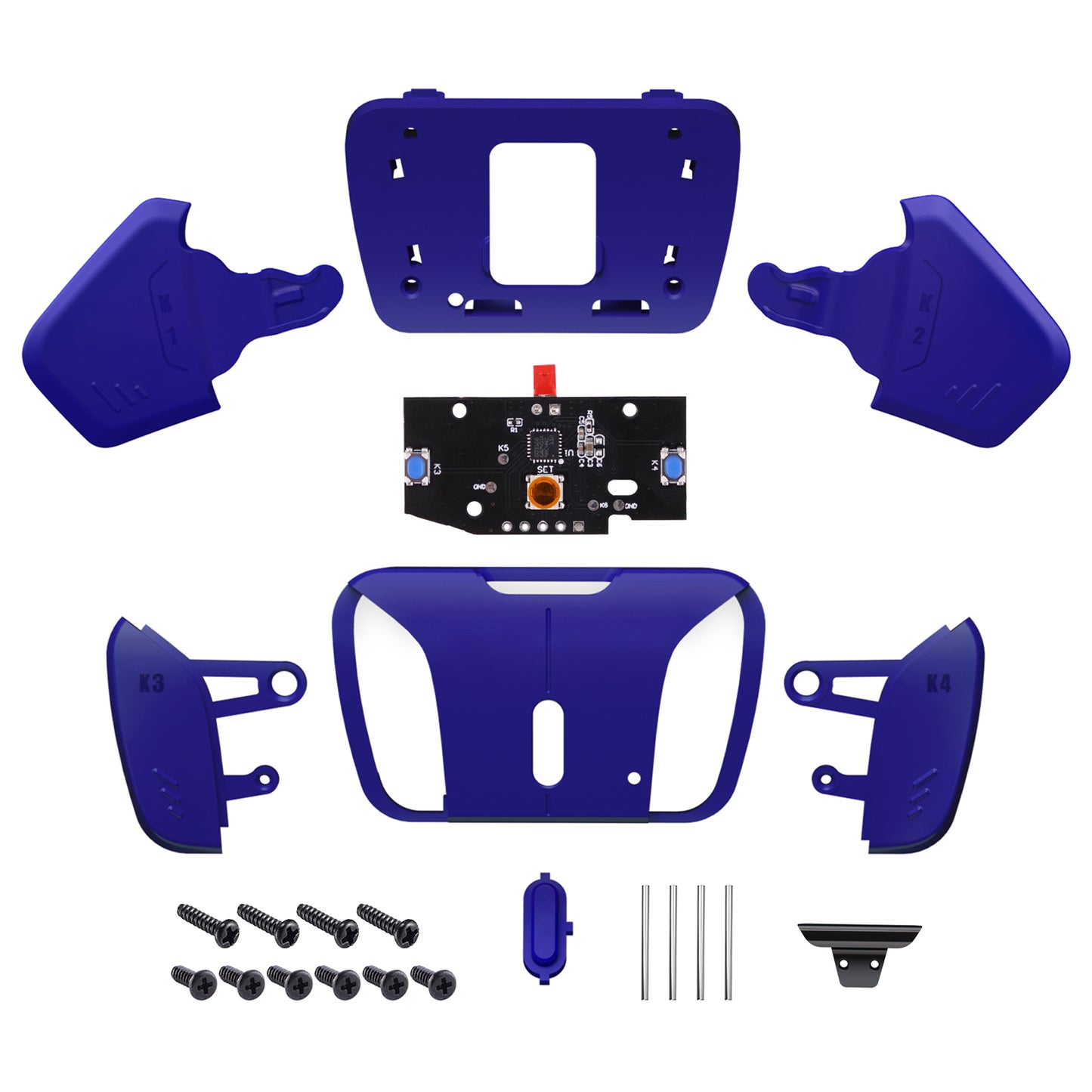 eXtremeRate Turn RISE to RISE4 Kit – Redesigned K1 K2 K3 K4 Back Buttons Housing & Remap PCB Board for eXtremeRate RISE & RISE4 Remap kit, Compatible with PS5 Controller - Cobalt Blue