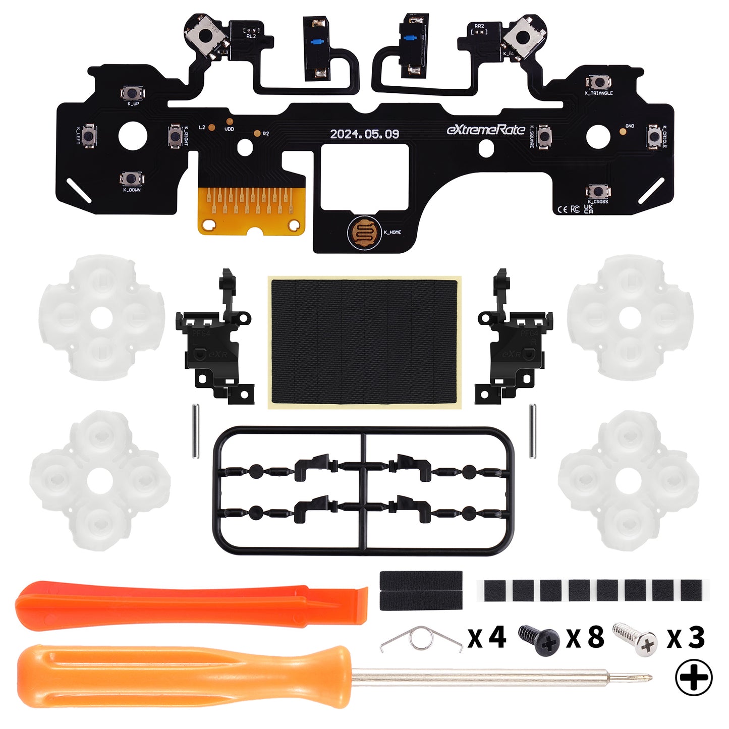 eXtremeRate Whole Set - Light Version Clicky Kit V2 for PS5 Controller BDM-050 Shoulder Face Buttons, Micro Switch L2R2 Clicky Hair Trigger Kit and Tactile L1R1 Face Buttons Mouse Click for PS5 Controller