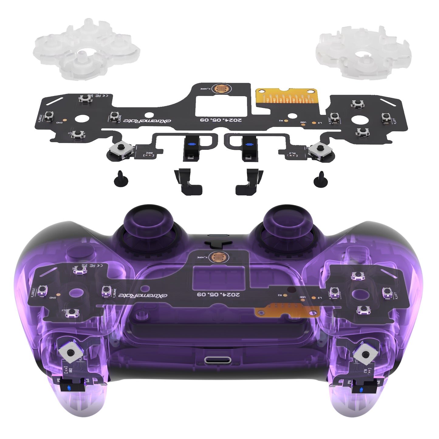 eXtremeRate Whole Set - Light Version Clicky Kit V2 for PS5 Controller BDM-050 Shoulder Face Buttons, Micro Switch L2R2 Clicky Hair Trigger Kit and Tactile L1R1 Face Buttons Mouse Click for PS5 Controller