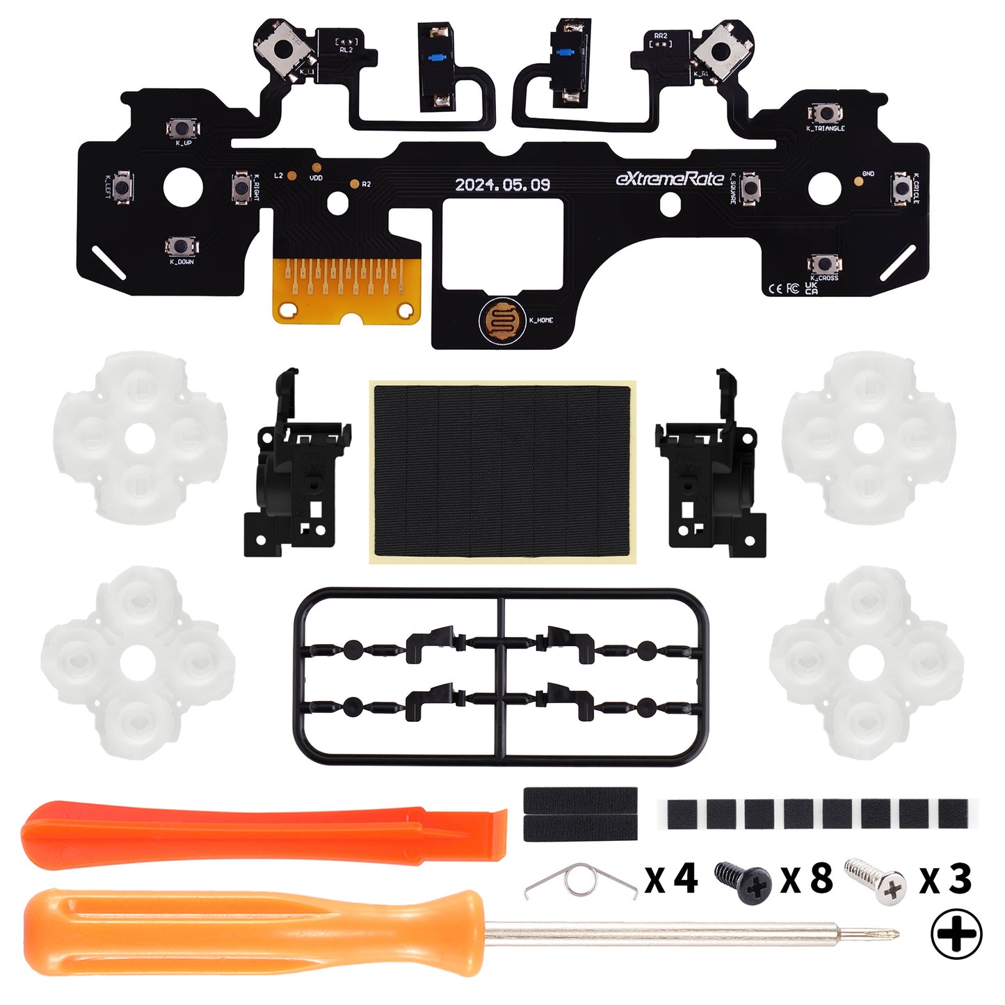 eXtremeRate Whole Set - Light Version Clicky Kit for PS5 Controller BDM-030, Custom Micro Switch L2R2 Face Buttons Clicky Kit and Tactile L1R1 Keys Mouse Click for PS5 Controller