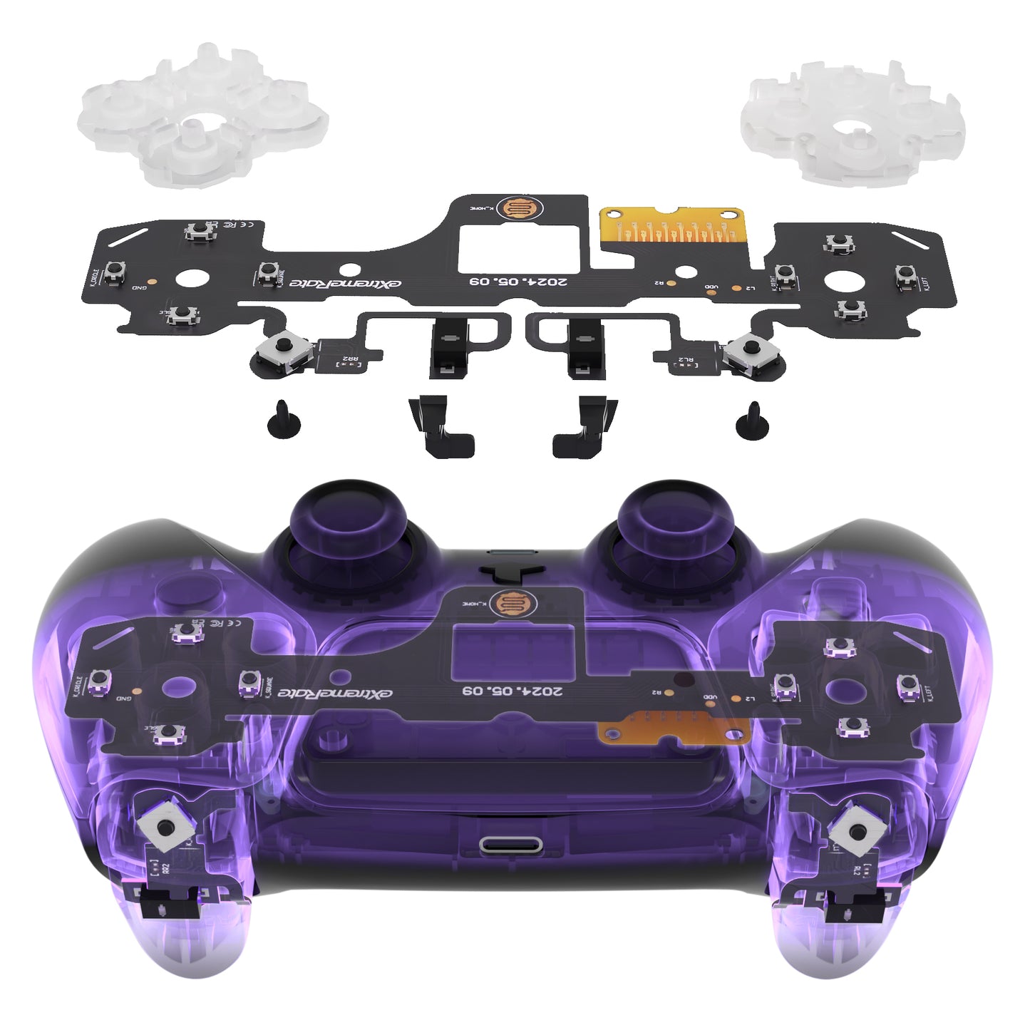 eXtremeRate Whole Set - Strong Version Clicky Kit V2 for PS5 Controller BDM-050 Shoulder Face Buttons, Micro Switch L2R2 Clicky Hair Trigger Kit and Tactile L1R1 Face Buttons Mouse Click for PS5 Controller