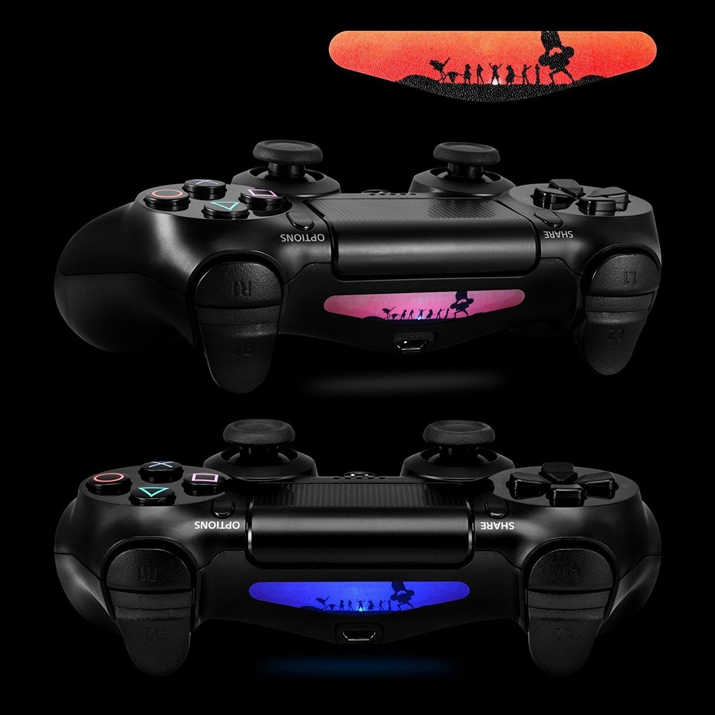 eXtremeRate Retail 30pcs Custom Pattern Design Light Bar Decals for ps4- GCLS0037