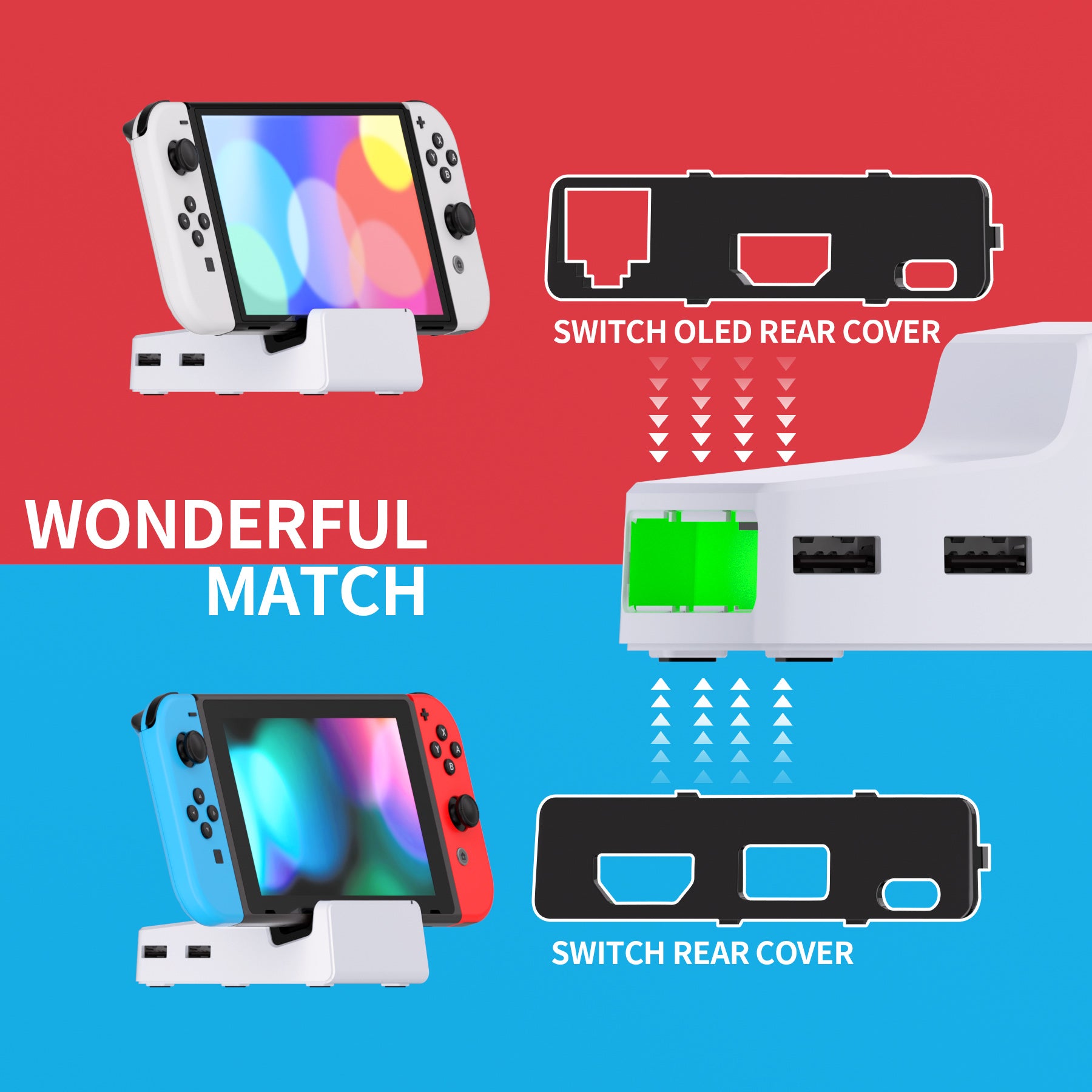 Nintendo switch dock back store cover replacement