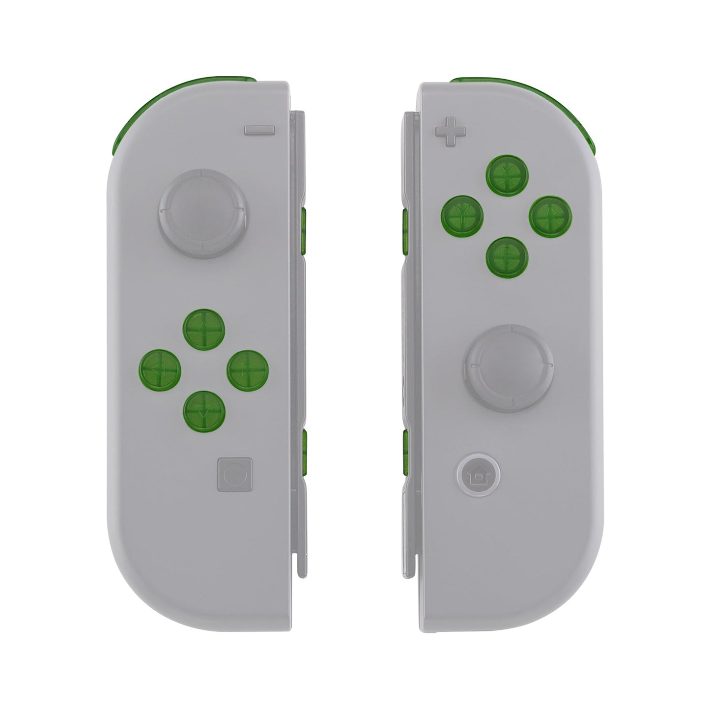eXtremeRate Retail Transparent Clear Green Replacement ABXY Direction Keys SR SL L R ZR ZL Trigger Buttons Springs, Full Set Buttons Repair Kits with Tools for NS Switch JoyCon & OLED JoyCon - JoyCon Shell NOT Included - AJ106