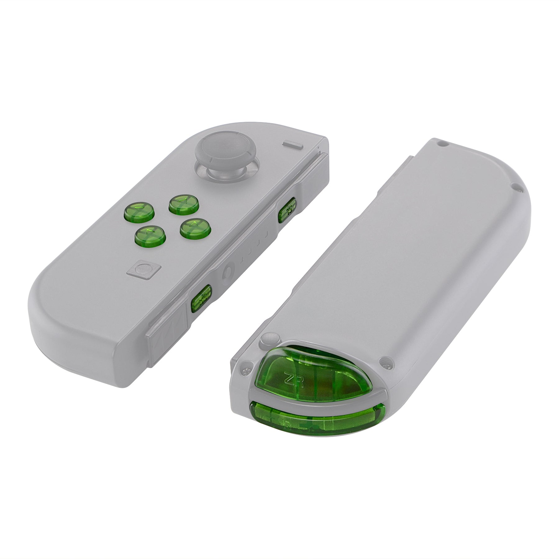 eXtremeRate Retail Transparent Clear Green Replacement ABXY Direction Keys SR SL L R ZR ZL Trigger Buttons Springs, Full Set Buttons Repair Kits with Tools for NS Switch JoyCon & OLED JoyCon - JoyCon Shell NOT Included - AJ106