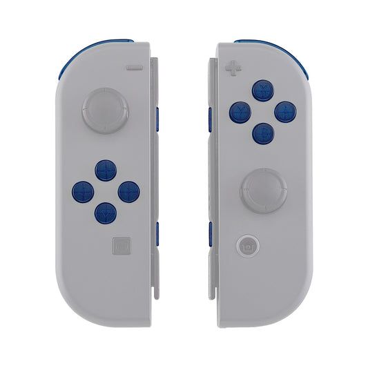eXtremeRate Retail Transparent Clear Blue Replacement ABXY Direction Keys SR SL L R ZR ZL Trigger Buttons Springs, Full Set Buttons Repair Kits with Tools for NS Switch JoyCon & OLED JoyCon - JoyCon Shell NOT Included - AJ107