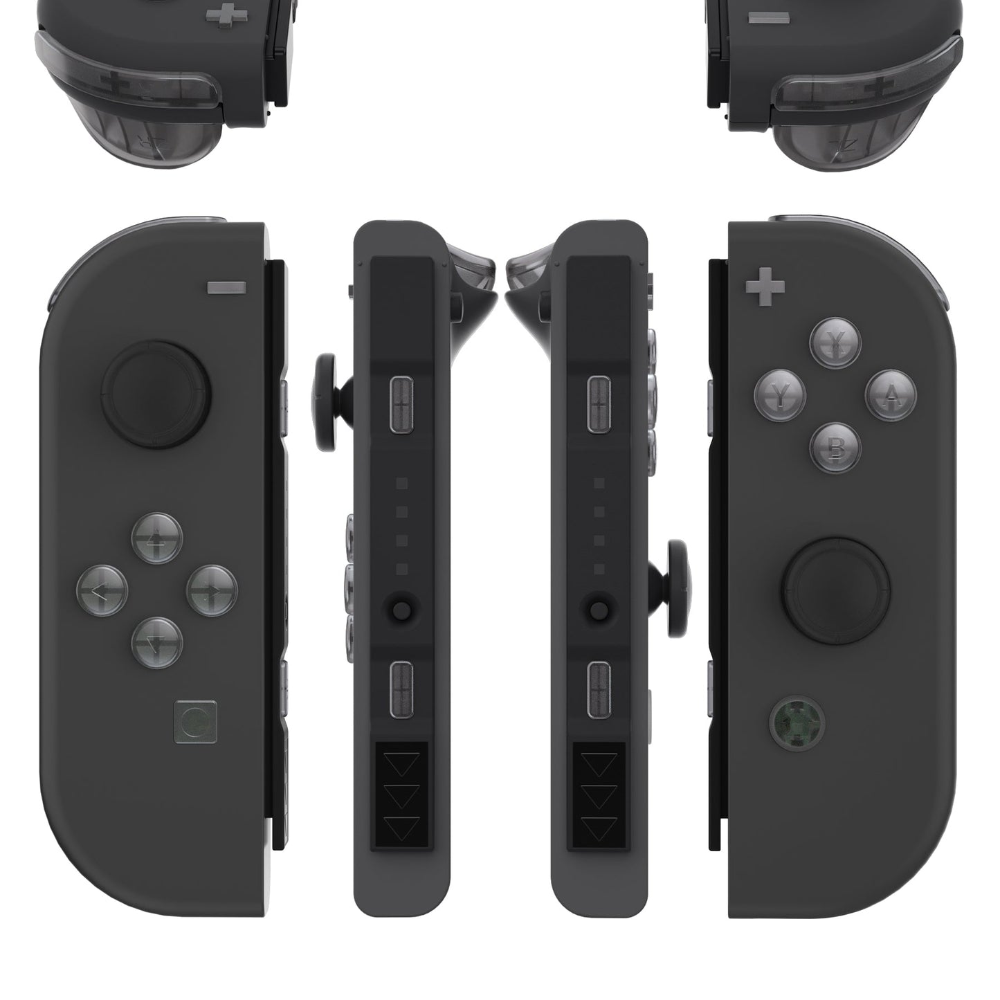 eXtremeRate Retail Clear Black Replacement DIY Colorful ABXY Buttons Directions Keys Repair Kits with Tools for NS Switch JoyCon & OLED JoyCon - JoyCon Shell NOT Included - AJ112