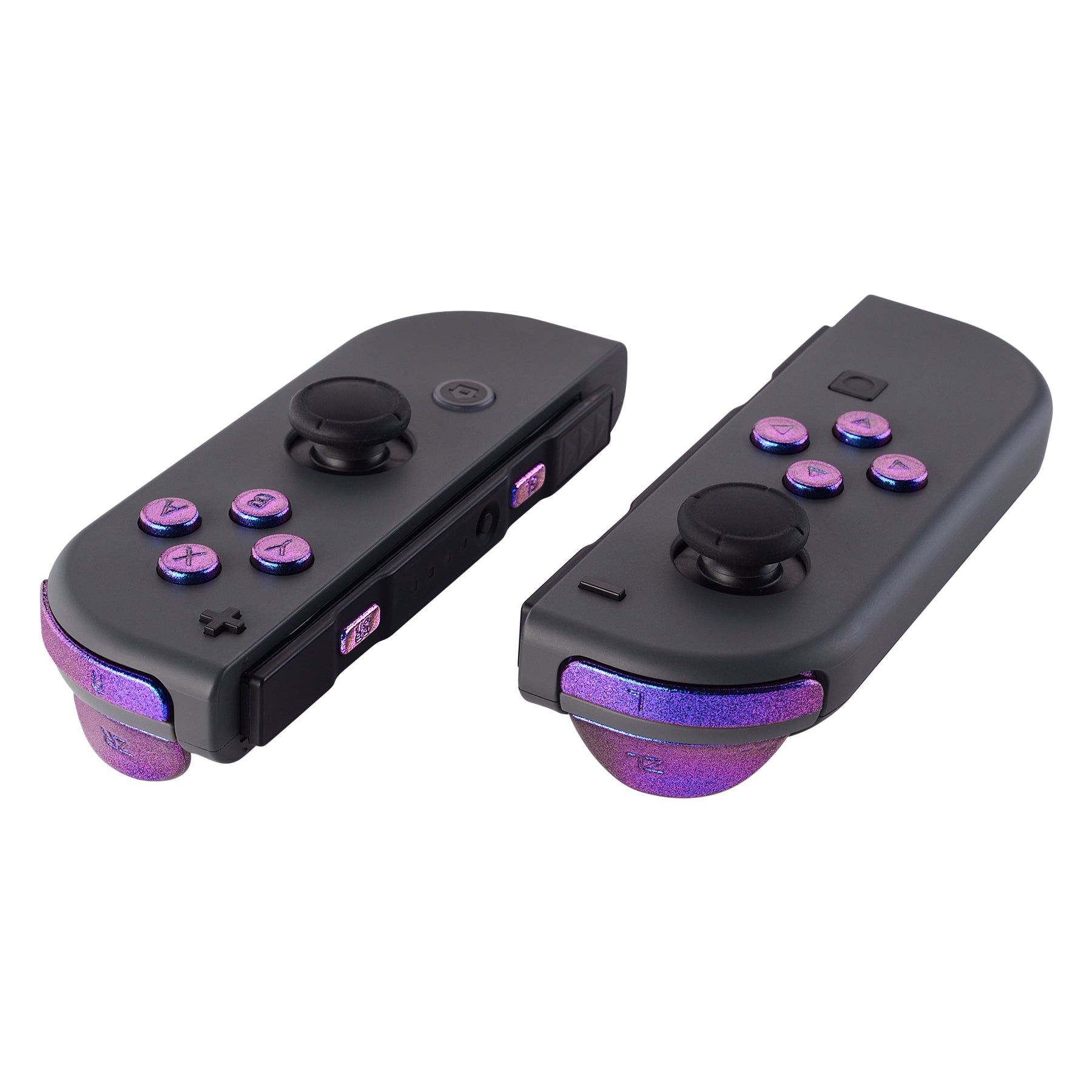eXtremeRate Retail Purple Blue Chameleon Replacement ABXY Direction Keys SR SL L R ZR ZL Trigger Buttons Springs, Full Set Buttons Repair Kits with Tools for NS Switch JoyCon & OLED JoyCon - JoyCon Shell NOT Included - AJ201
