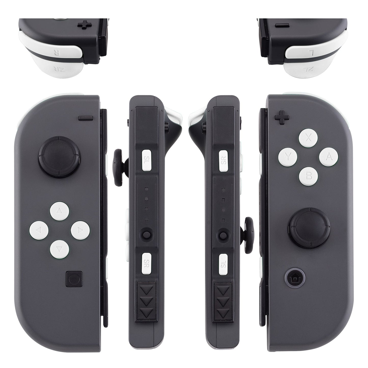 eXtremeRate Retail White Replacement ABXY Direction Keys SR SL L R ZR ZL Trigger Buttons Springs, Full Set Buttons Repair Kits with Tools for NS Switch JoyCon & OLED JoyCon - JoyCon Shell NOT Included- AJ203