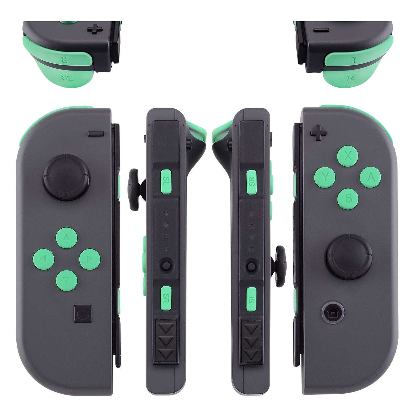 eXtremeRate Retail Mint Green Replacement ABXY Direction Keys SR SL L R ZR ZL Trigger Buttons Springs, Full Set Buttons Repair Kits with Tools for NS Switch JoyCon & OLED JoyCon - JoyCon Shell NOT Included- AJ208