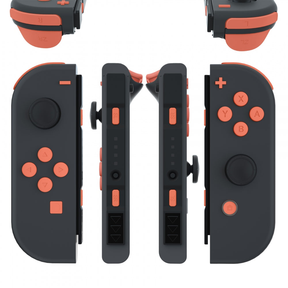 eXtremeRate Retail Coral Replacement ABXY Direction Keys SR SL L R ZR ZL Trigger Buttons Springs, Full Set Buttons Repair Kits with Tools for NS Switch JoyCon & OLED JoyCon - JoyCon Shell NOT Included - AJ223