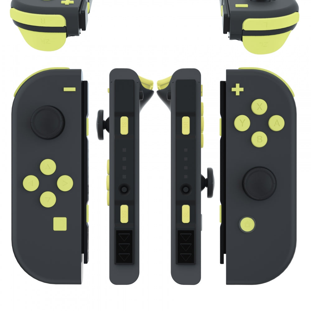 eXtremeRate Retail Lemon Yellow Replacement ABXY Direction Keys SR SL L R ZR ZL Trigger Buttons Springs, Full Set Buttons Repair Kits with Tools for NS Switch JoyCon & OLED JoyCon - JoyCon Shell NOT Included - AJ225