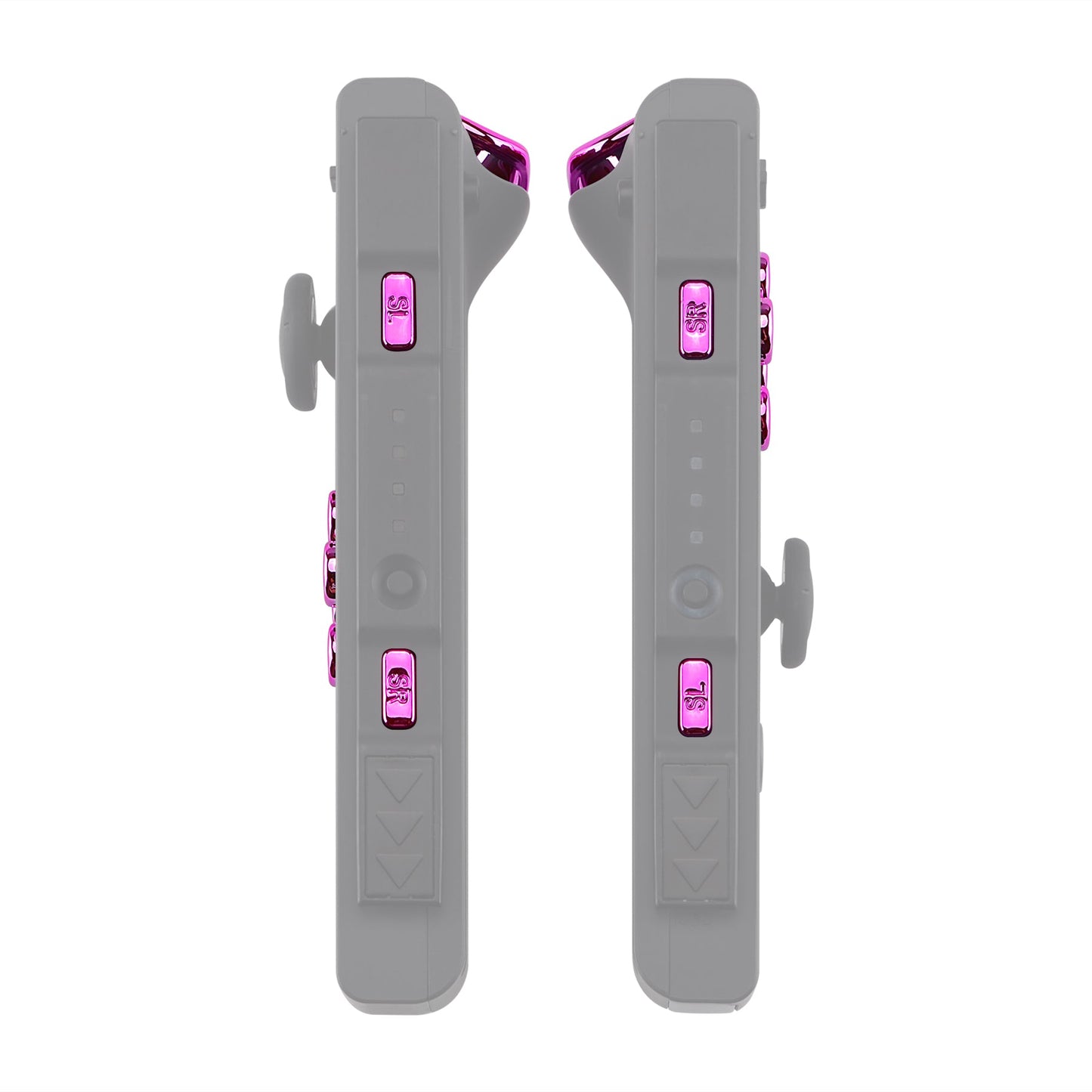 eXtremeRate Retail Chrome Pink Glossy Replacement ABXY Direction Keys SR SL L R ZR ZL Trigger Buttons Springs, Full Set Buttons Fix Kits with Tools for NS Switch JoyCon & OLED JoyCon - JoyCon Shell NOT Included - AJ307