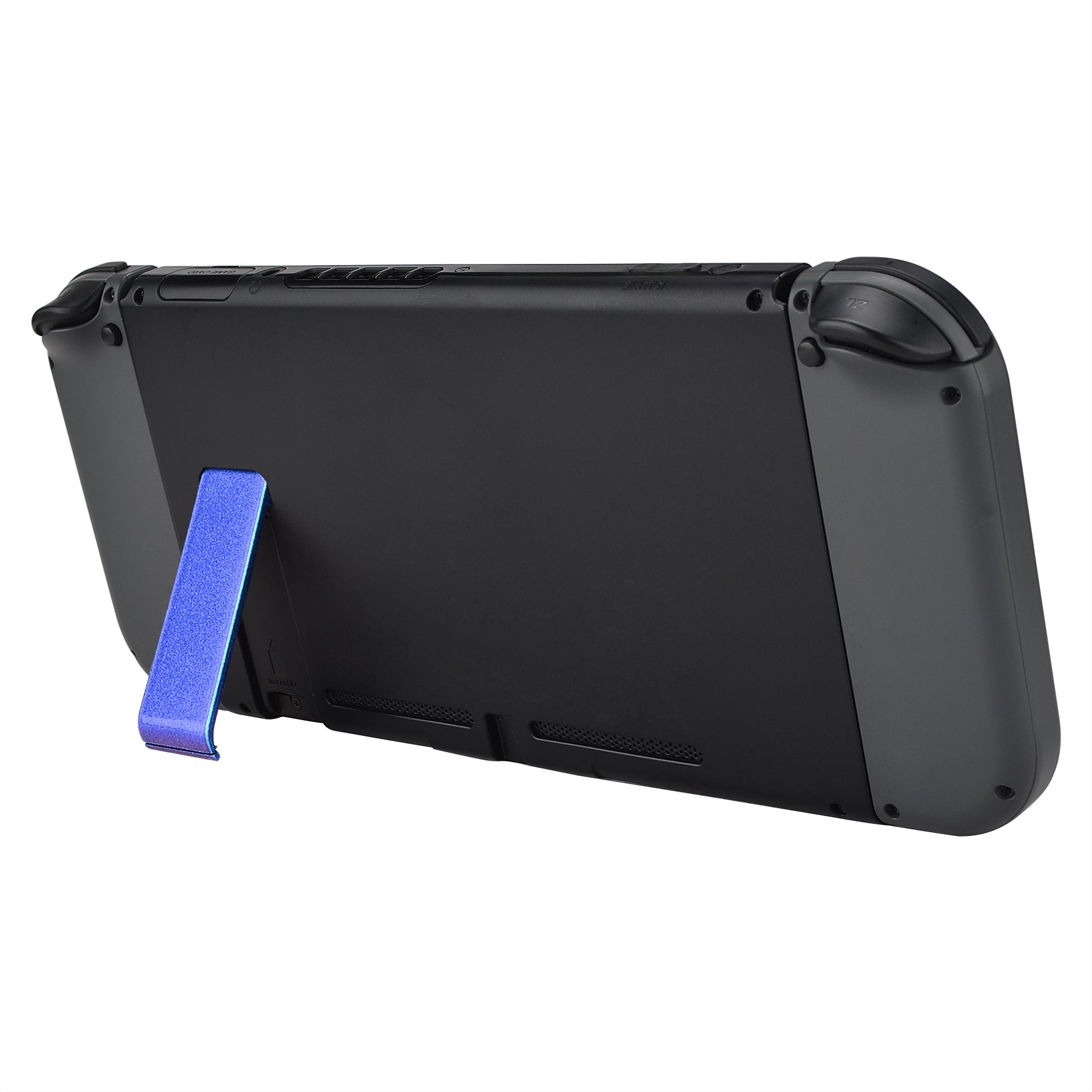 eXtremeRate Retail 2 Set of Chameleon Purple Blue Soft Touch Replacement Kickstand for Nintendo Switch Console, Back Bracket Holder Kick Stand for Nintendo Switch - Console NOT Included  - AJ413