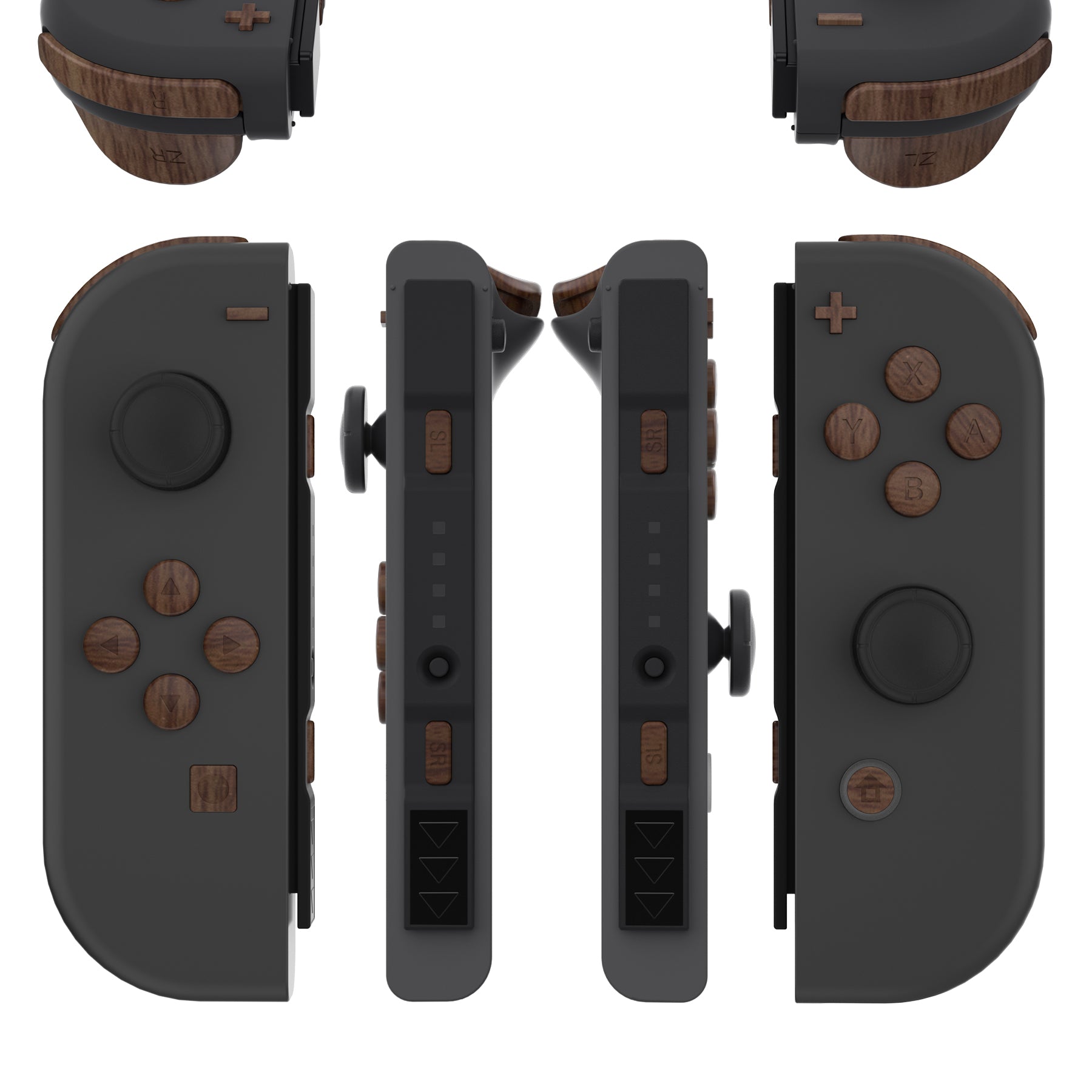 eXtremeRate Retail Wood Grain Replacement ABXY Direction Keys SR SL L R ZR ZL Trigger Buttons Springs, Full Set Buttons Repair Kits with Tools for NS Switch JoyCon & OLED JoyCon - JoyCon Shell NOT Included - AJ601
