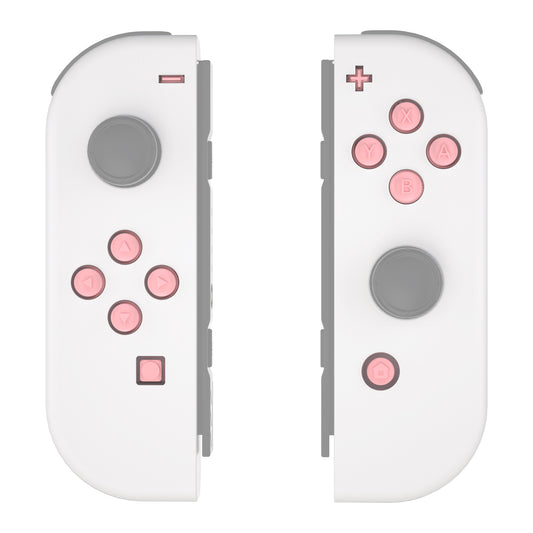 eXtremeRate Retail Replacement Controller ABXY Direction Home Capture + - Jelly Buttons, Two-Tone Pale Red & Clear with Symbols Action Face Keys for Nintendo Switch & Switch OLED Joy-con - JoyCon NOT Included -  AJ7002