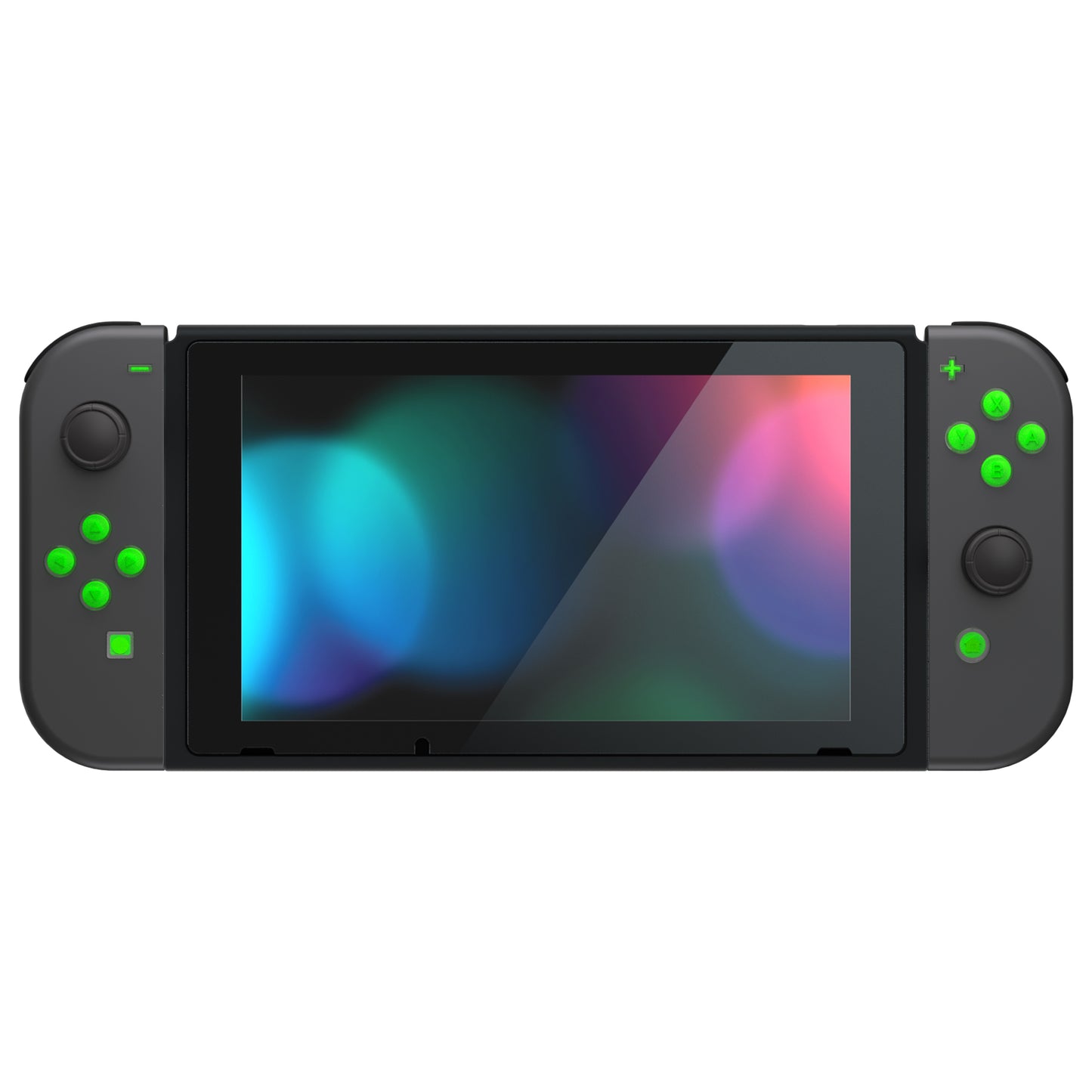 eXtremeRate Retail Replacement Controller ABXY Direction Home Capture + - Jelly Buttons, Two-Tone Pale Green & Clear with Symbols Action Face Keys for Nintendo Switch & Switch OLED Joy-con - JoyCon NOT Included -  AJ7004