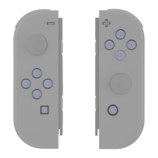 eXtremeRate Retail Replacement Controller ABXY Direction Home Capture + - Jelly Buttons, Two-Tone Pale New Hope Gray & Clear with Symbols Action Face Keys for Nintendo Switch & Switch OLED Joy-con - JoyCon NOT Included -  AJ7005