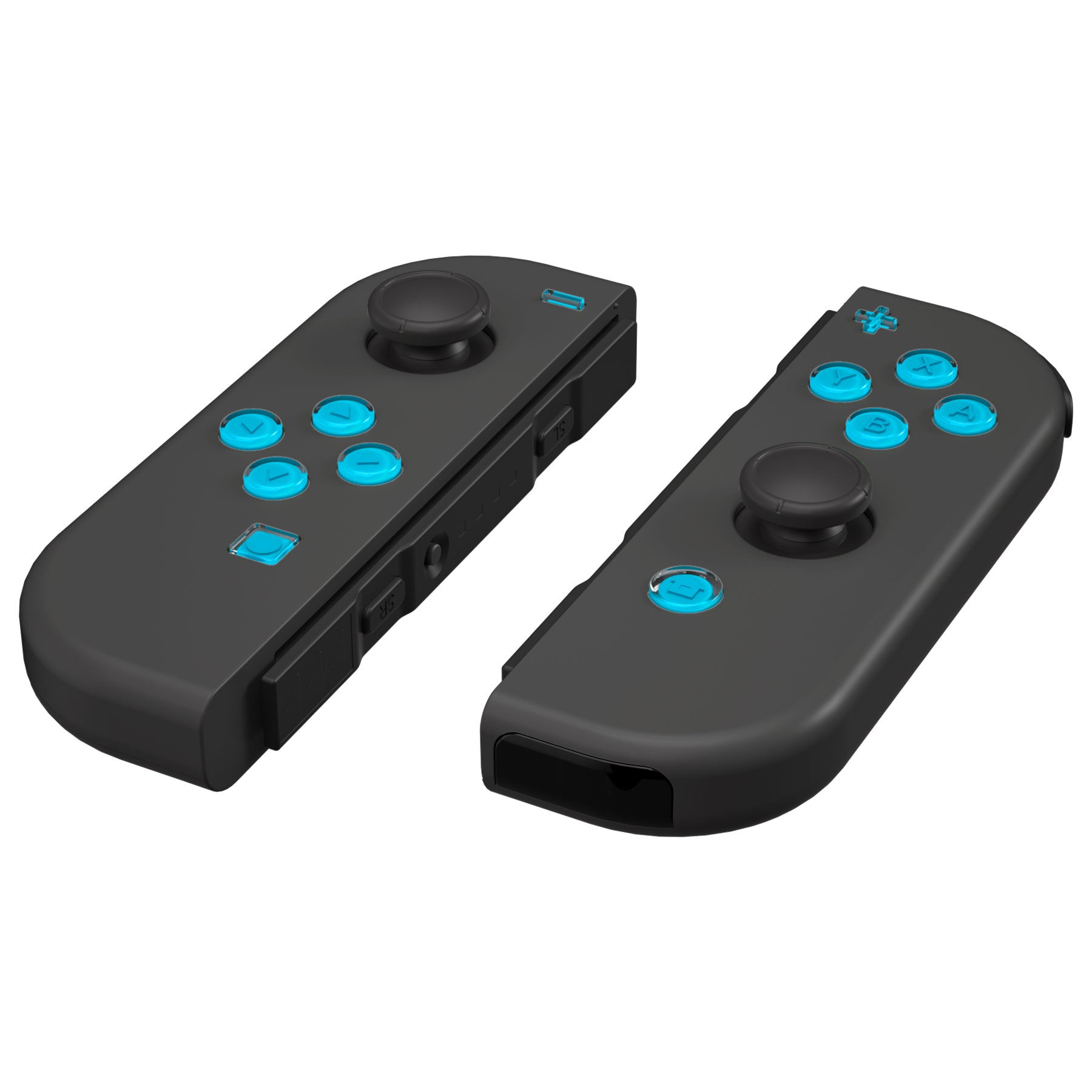 eXtremeRate Retail Replacement Controller ABXY Direction Home Capture + - Jelly Buttons, Two-Tone Pale New Hope Blue & Clear with Symbols Action Face Keys for Nintendo Switch & Switch OLED Joy-con - JoyCon NOT Included -  AJ7006