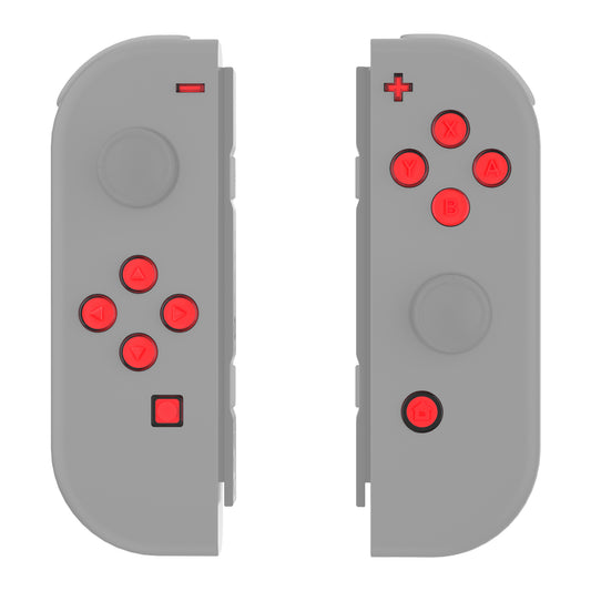 eXtremeRate Retail Replacement Controller ABXY Direction Home Capture + - Jelly Buttons, Two-Tone Pale New Hope Red & Clear with Symbols Action Face Keys for Nintendo Switch & Switch OLED Joy-con - JoyCon NOT Included -  AJ7007