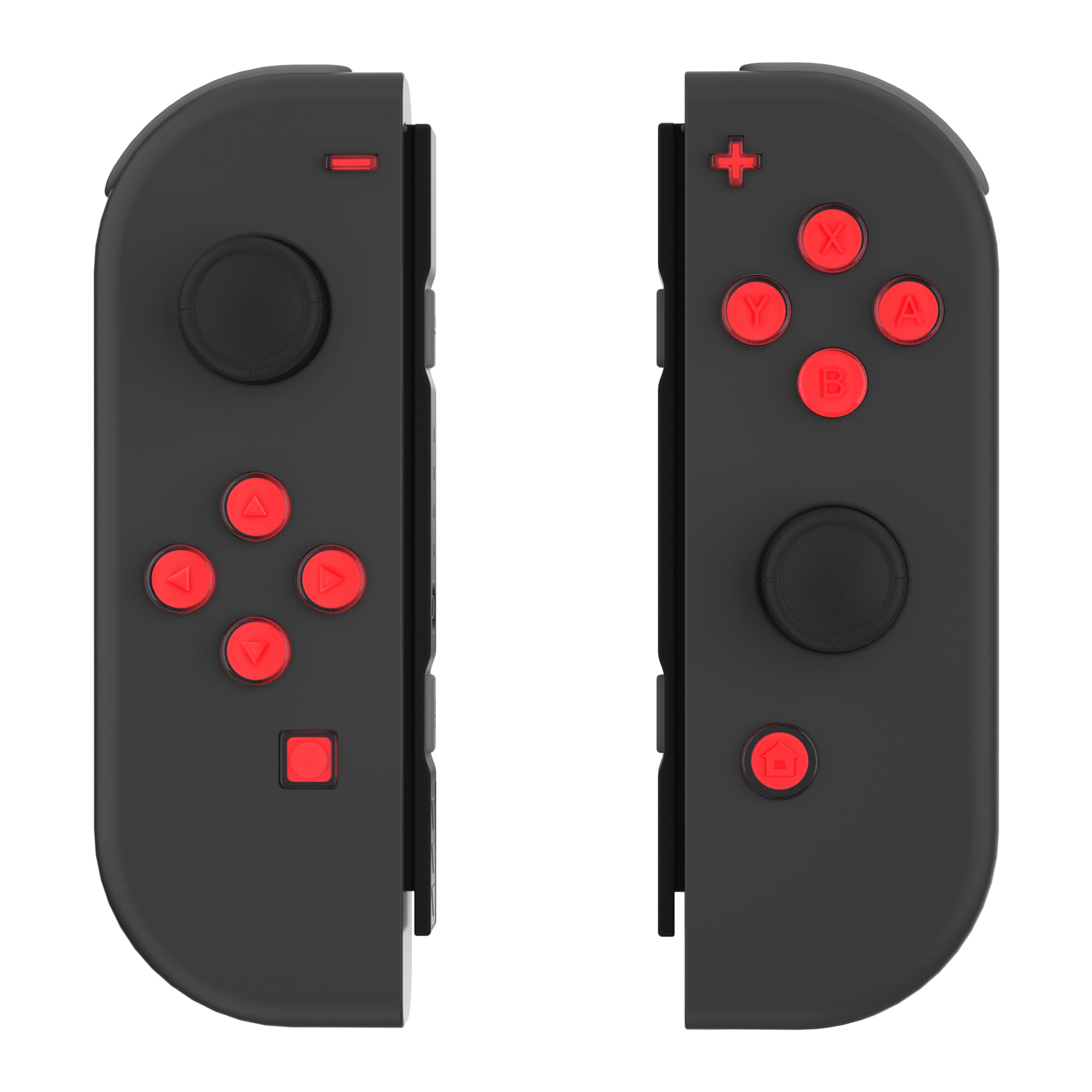 eXtremeRate Retail Replacement Controller ABXY Direction Home Capture + - Jelly Buttons, Two-Tone Pale New Hope Red & Clear with Symbols Action Face Keys for Nintendo Switch & Switch OLED Joy-con - JoyCon NOT Included -  AJ7007